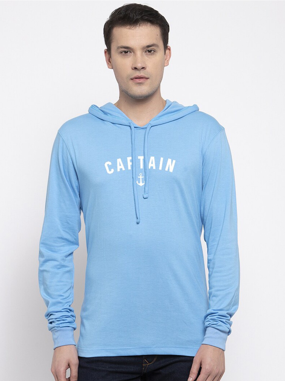 

Friskers Men Turquoise Blue Typography Printed T-shirt