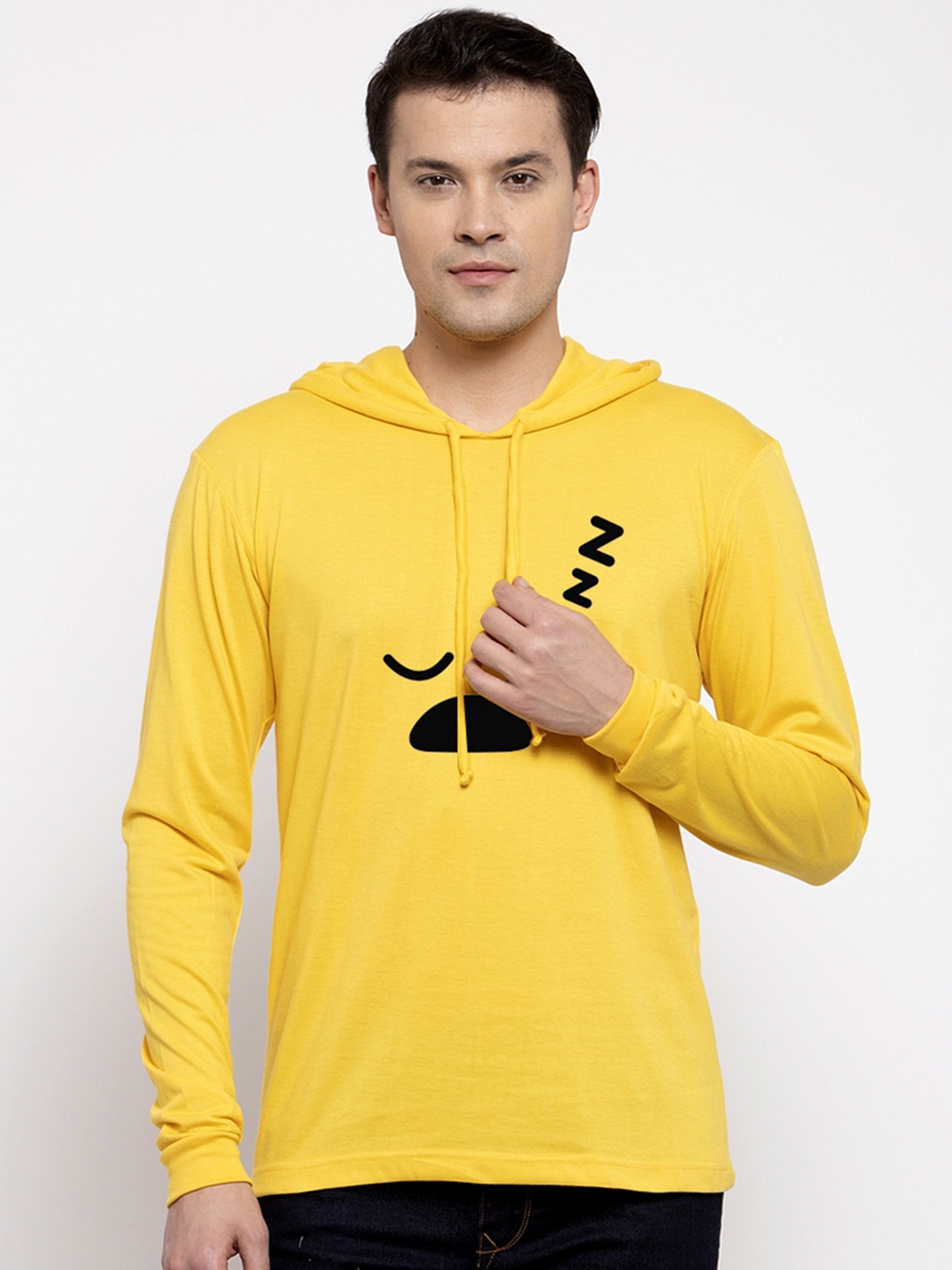 

Friskers Men Yellow Printed T-shirt