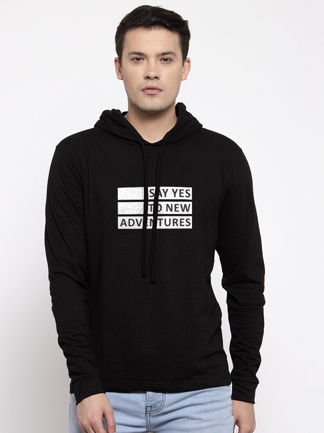 

Friskers Men Black Typography Printed Applique T-shirt