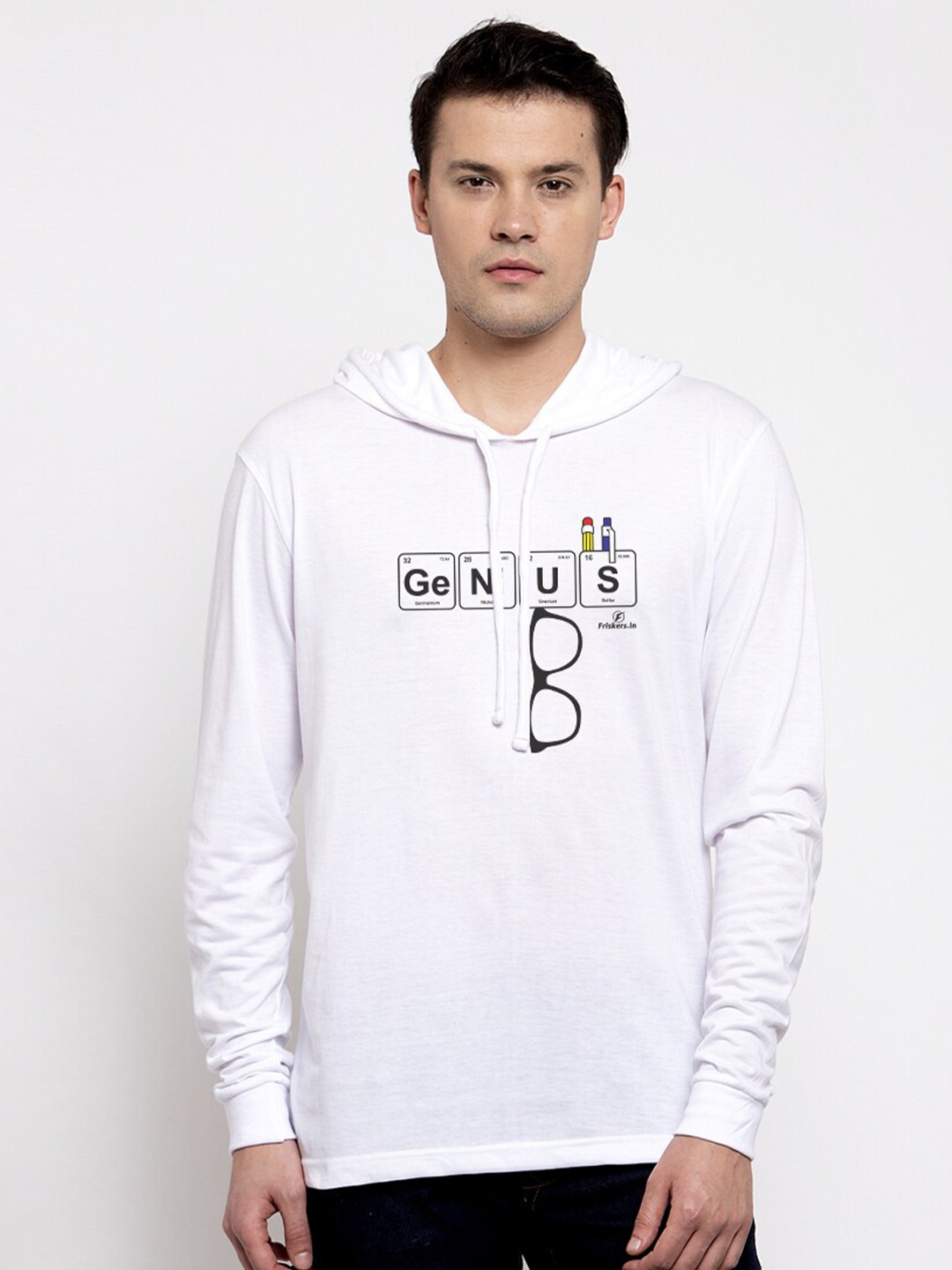 

Friskers Men White Typography Printed T-shirt