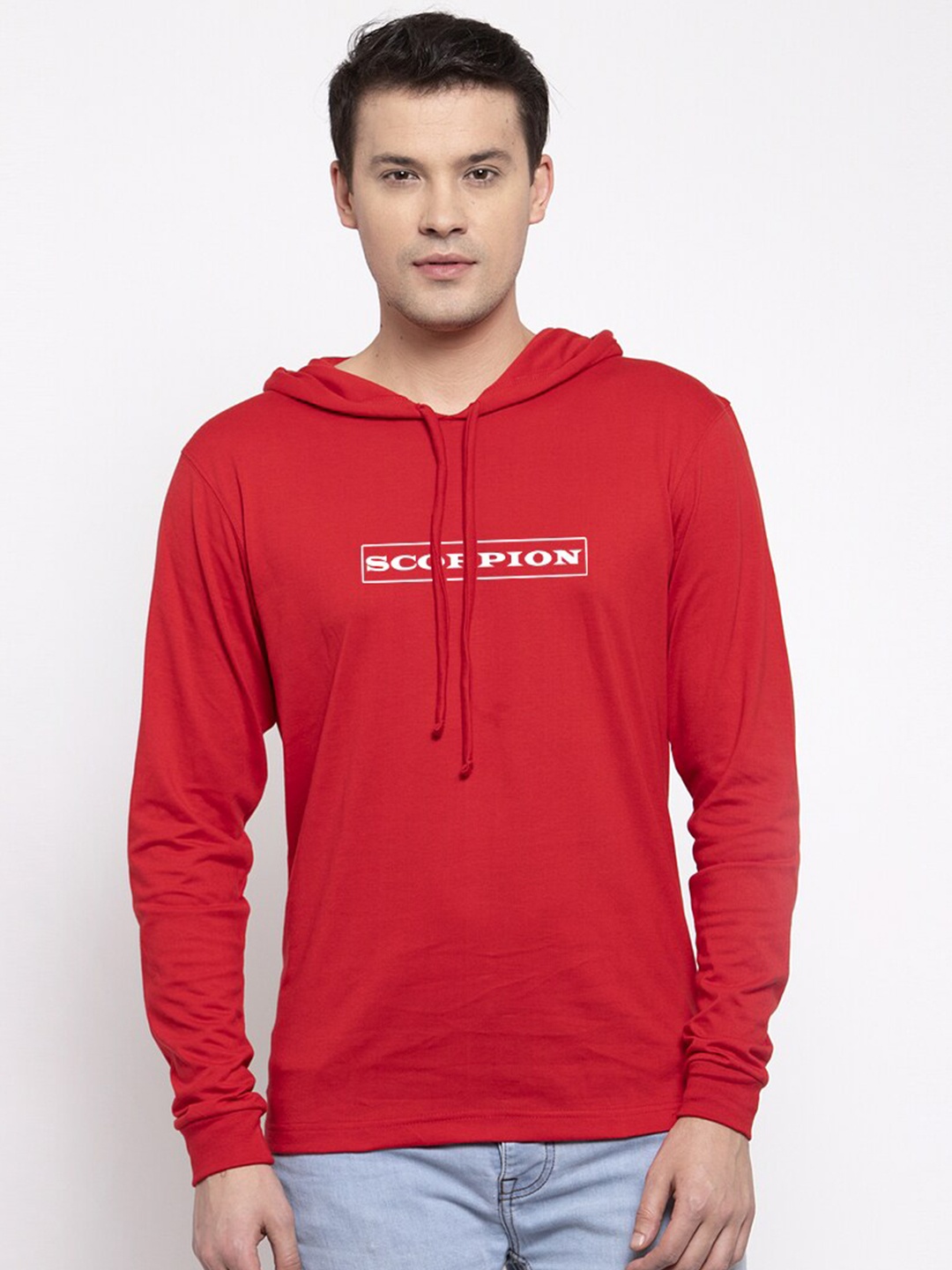 

Friskers Men Red Typography Printed CottonT-shirt