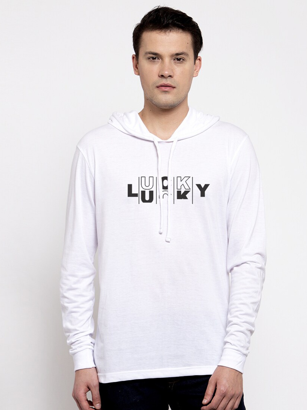 

Friskers Men White Typography Printed T-shirt