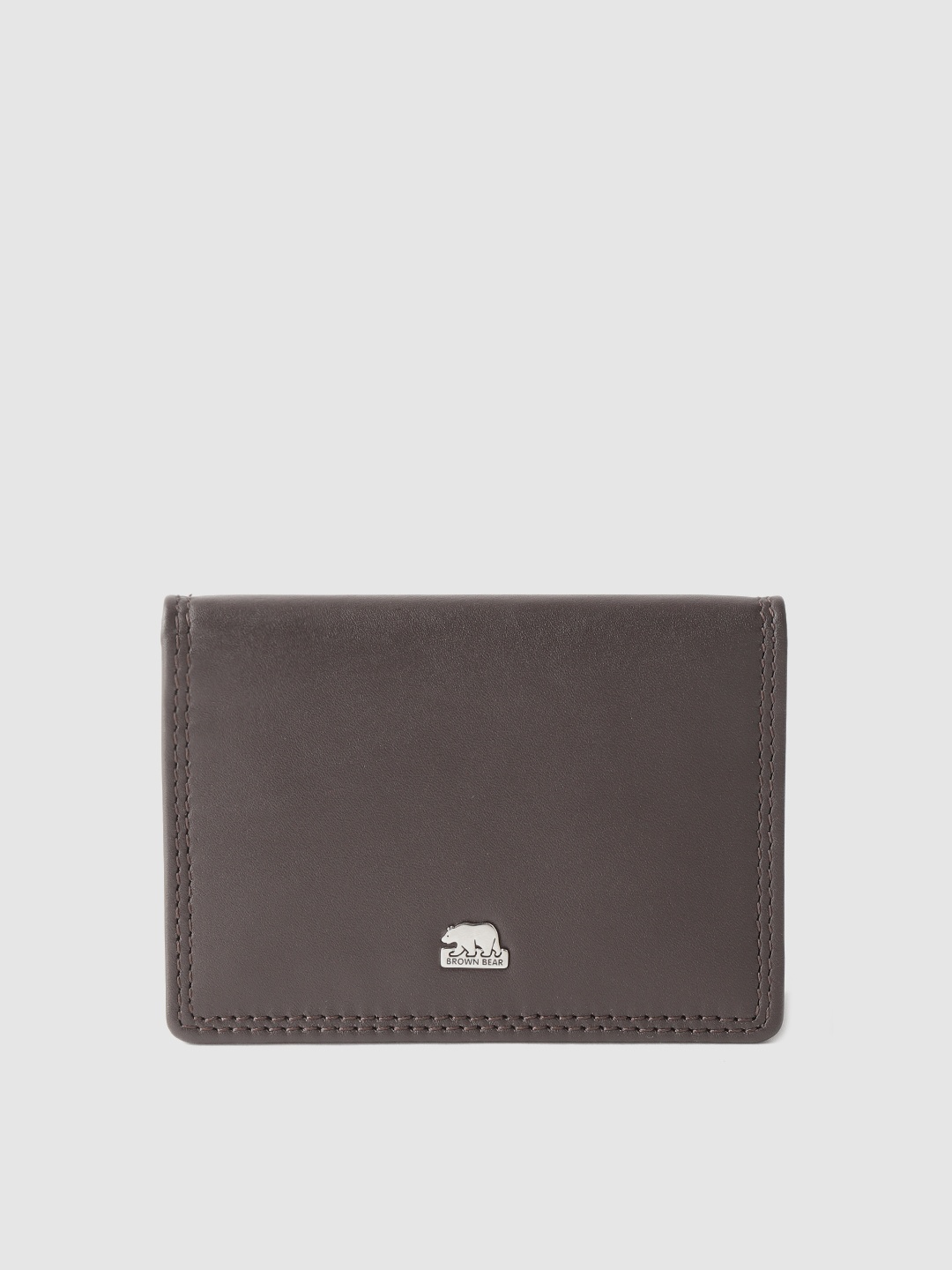 

BROWN BEAR Men Brown Solid Leather Two Fold Wallet