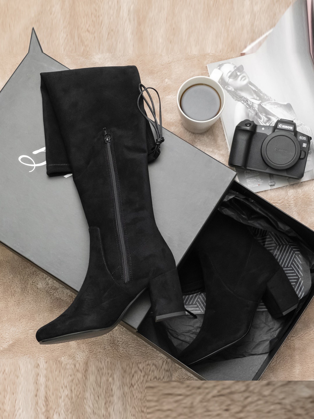 

Saint G Black Suede Party Block Heeled Boots