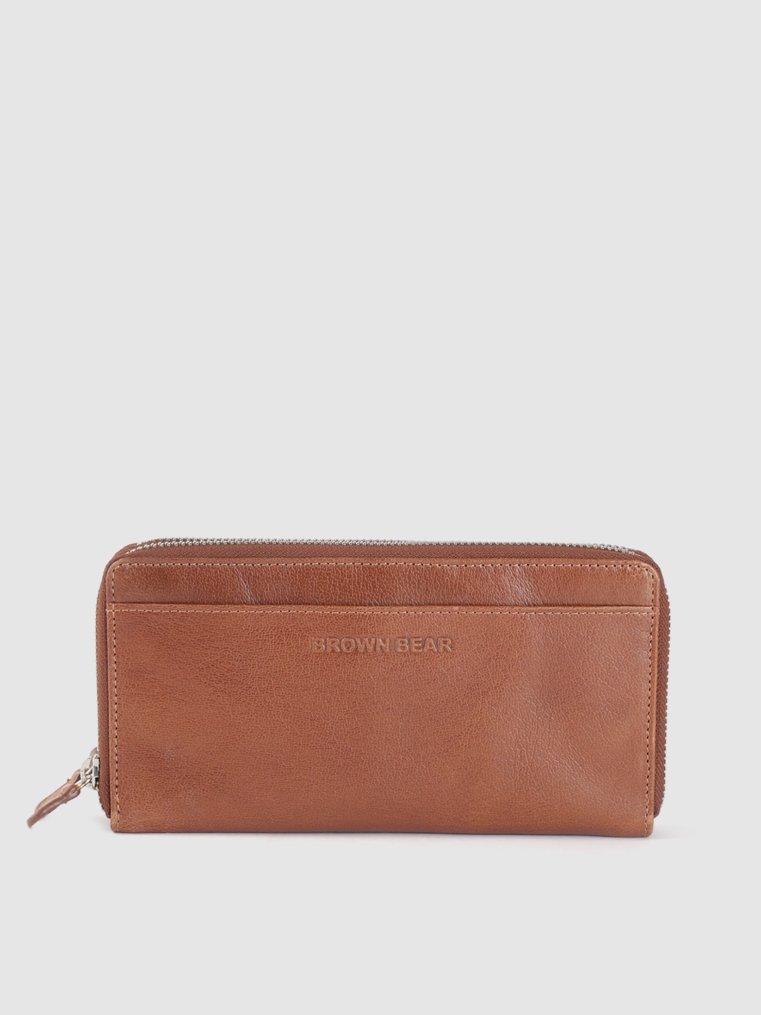 

BROWN BEAR Women Brown Solid Leather Zip Around Wallet