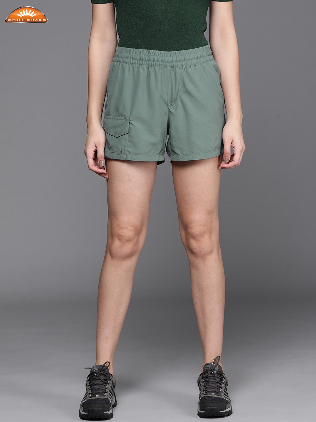

Columbia Women Green Regular Shorts with Omni-Shade