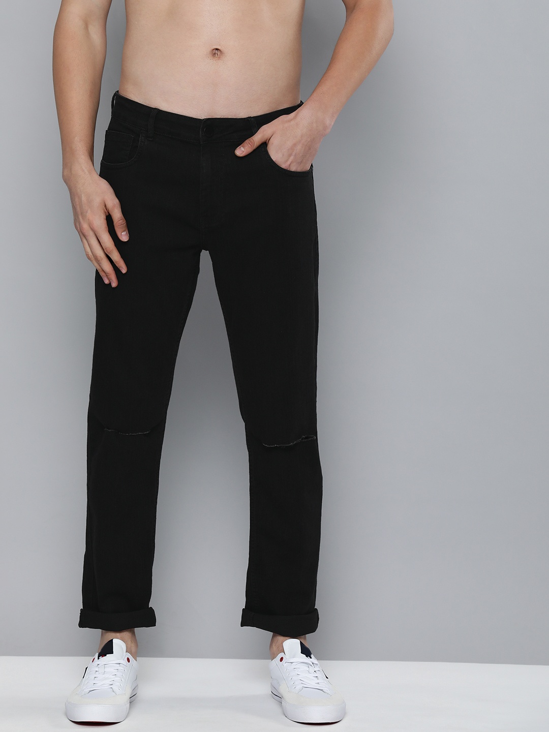 

HERE&NOW Men Black Slim Fit Stretchable Jeans