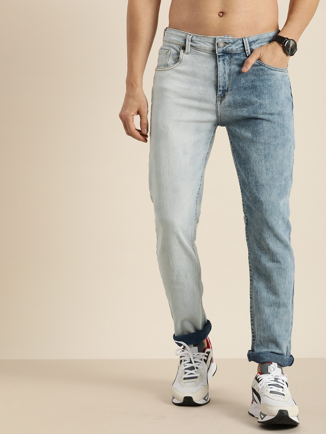 

Moda Rapido Men Blue Dual Wash Straight Fit Stretchable Jeans