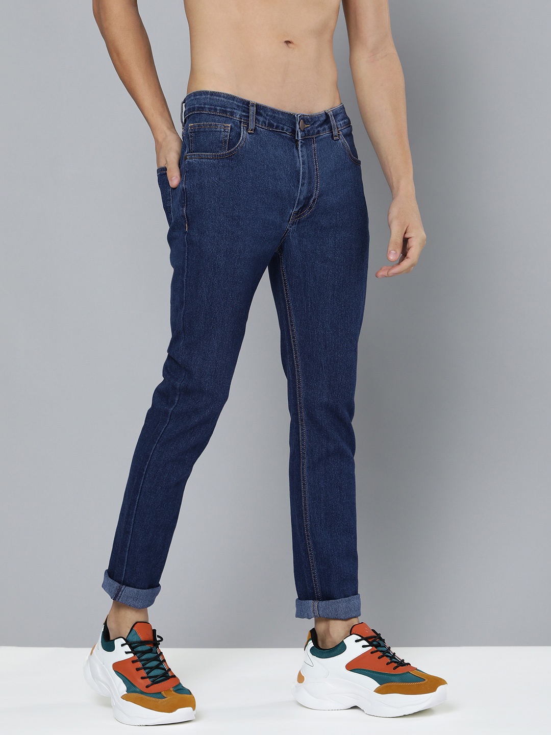 

HERE&NOW Men Blue Skinny Fit Light Fade Mid-Rise Stretchable Jeans