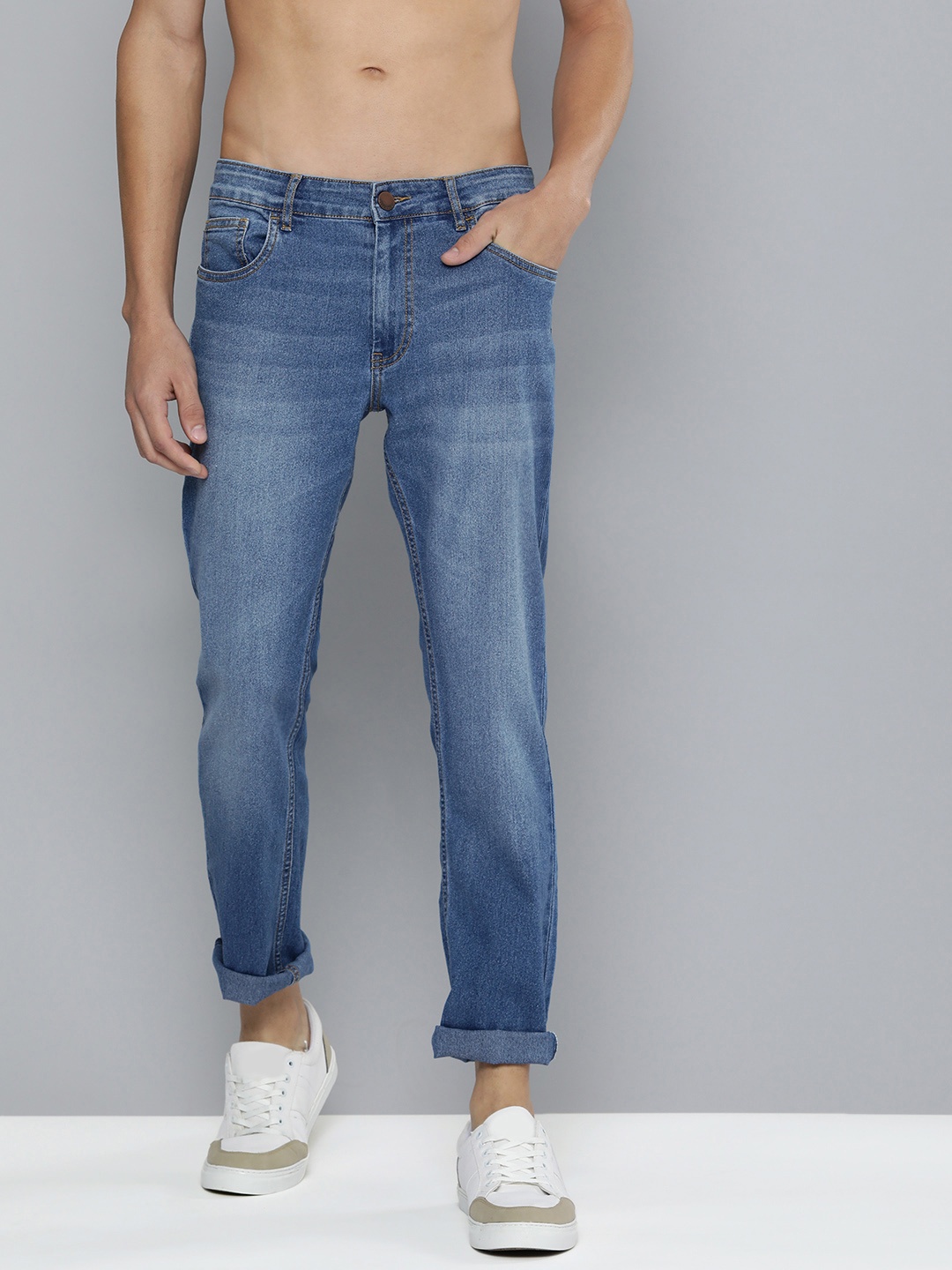 

HERE&NOW Men Blue Slim Fit Light Fade Stretchable Jeans