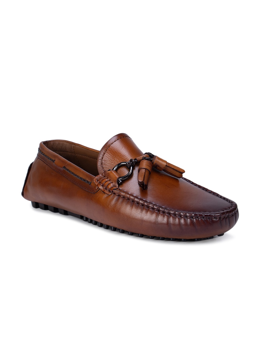 

ROSSO BRUNELLO Men Brown Leather Driving Shoes