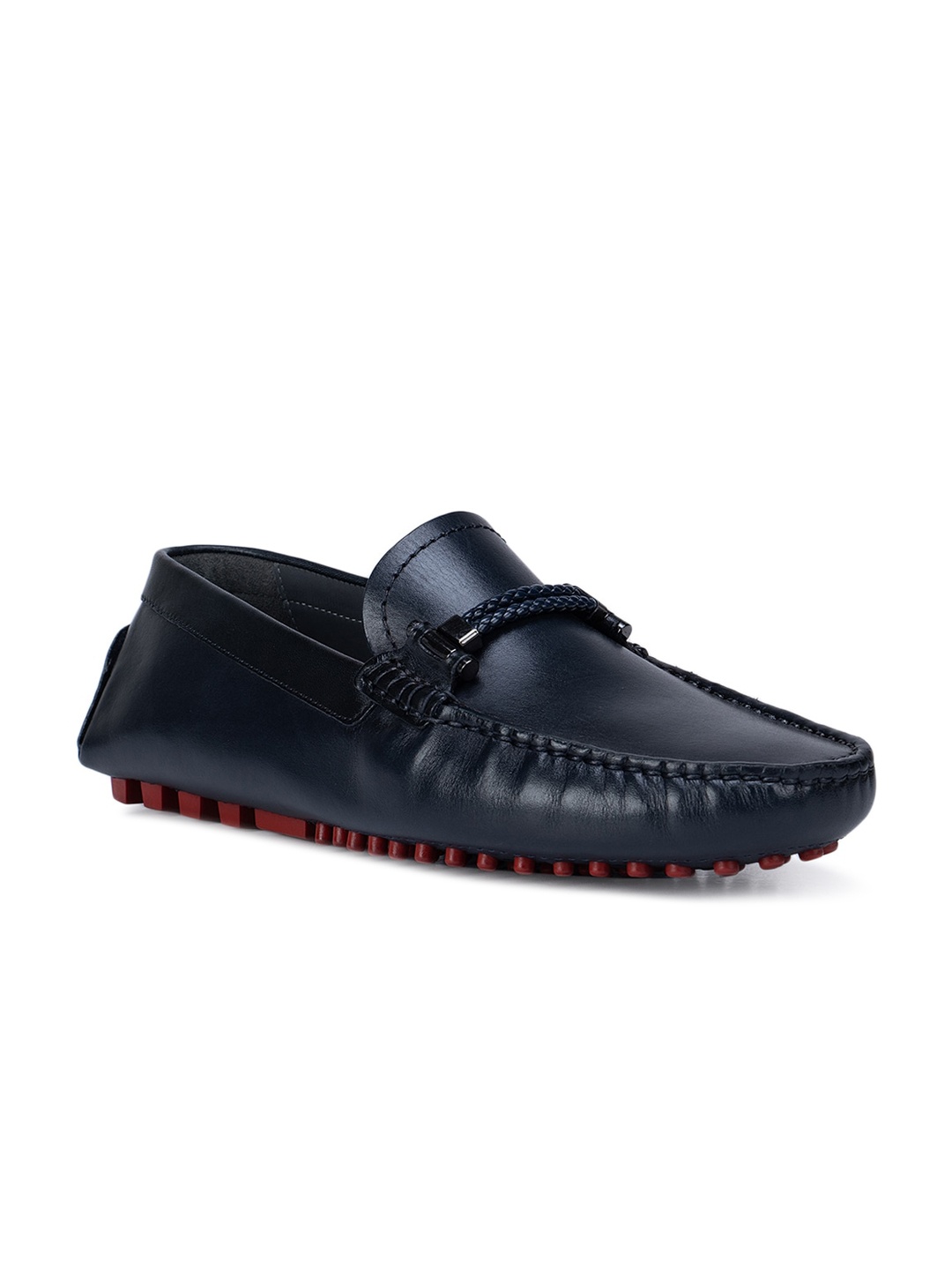 

ROSSO BRUNELLO Men Blue Leather Driving Shoes