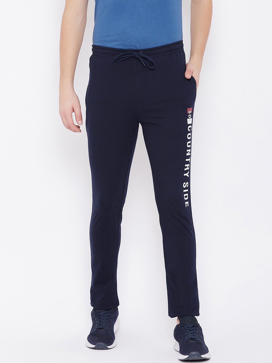 

Duke Men Navy Blue Solid Track Pants