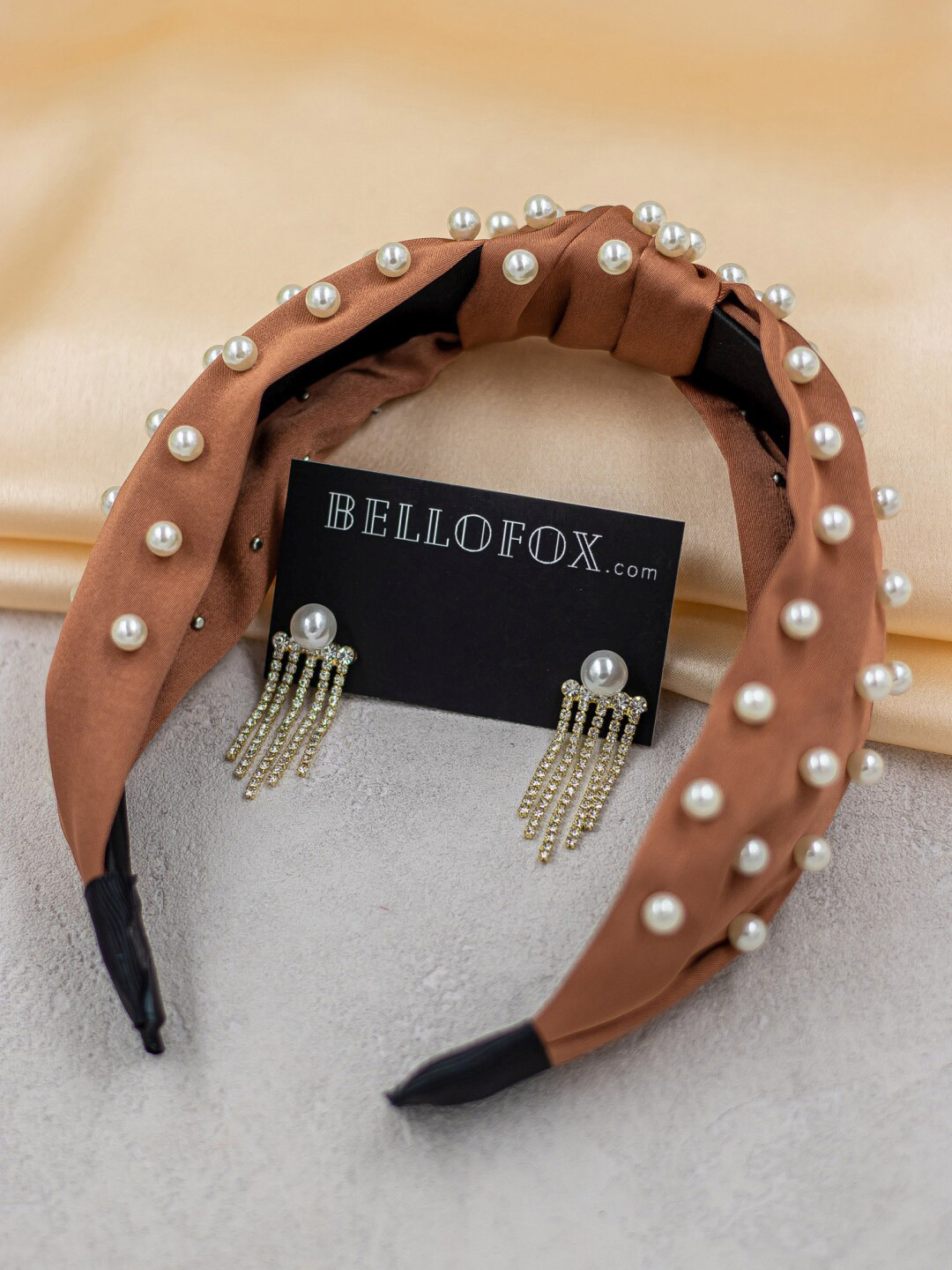 

Bellofox Combo Of Women Hair Accessories & Earrings, Brown