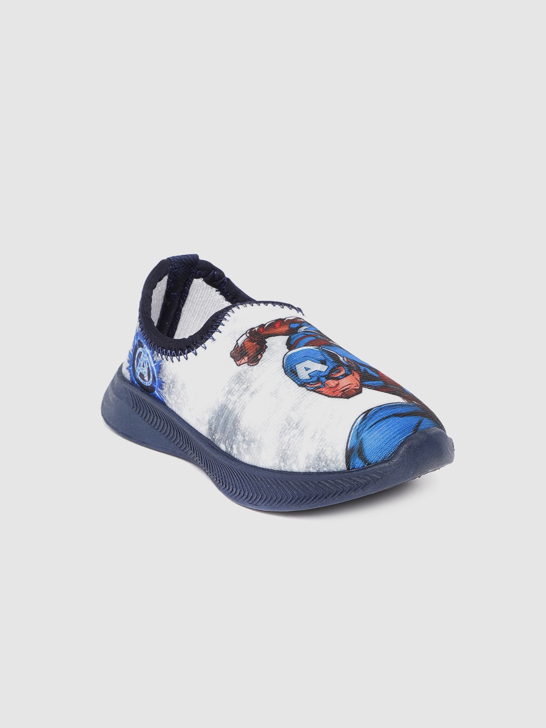 

toothless Boys Navy Blue Avengers Captain America Printed Slip-On Sneakers