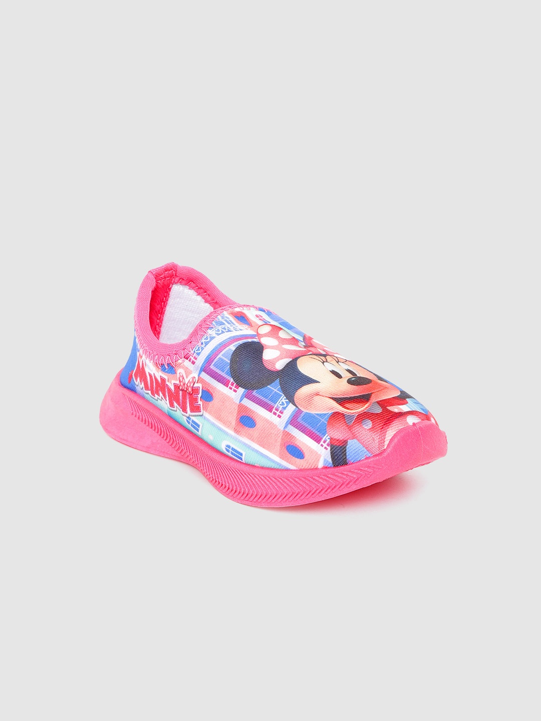

toothless Girls Pink Minnie Mouse Printed Slip-On Sneakers