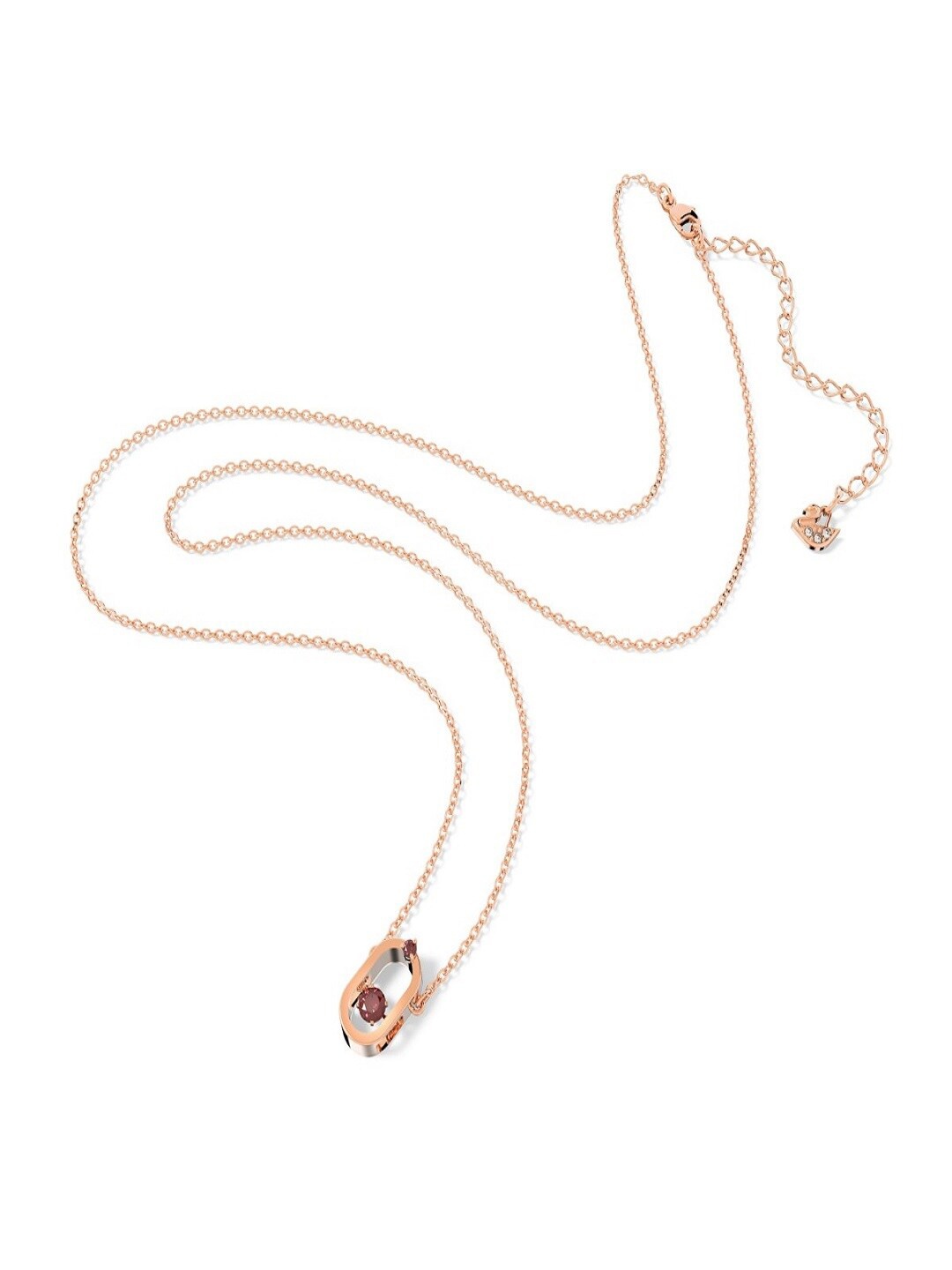 

Swarovski White Rose Gold Plated Round Cut Oval Shape Una Pendant, Red