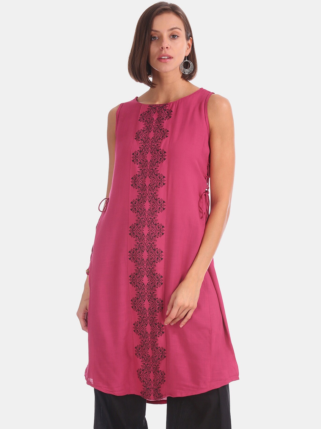 

Karigari Women Pink Ethnic Motifs Printed Kurta