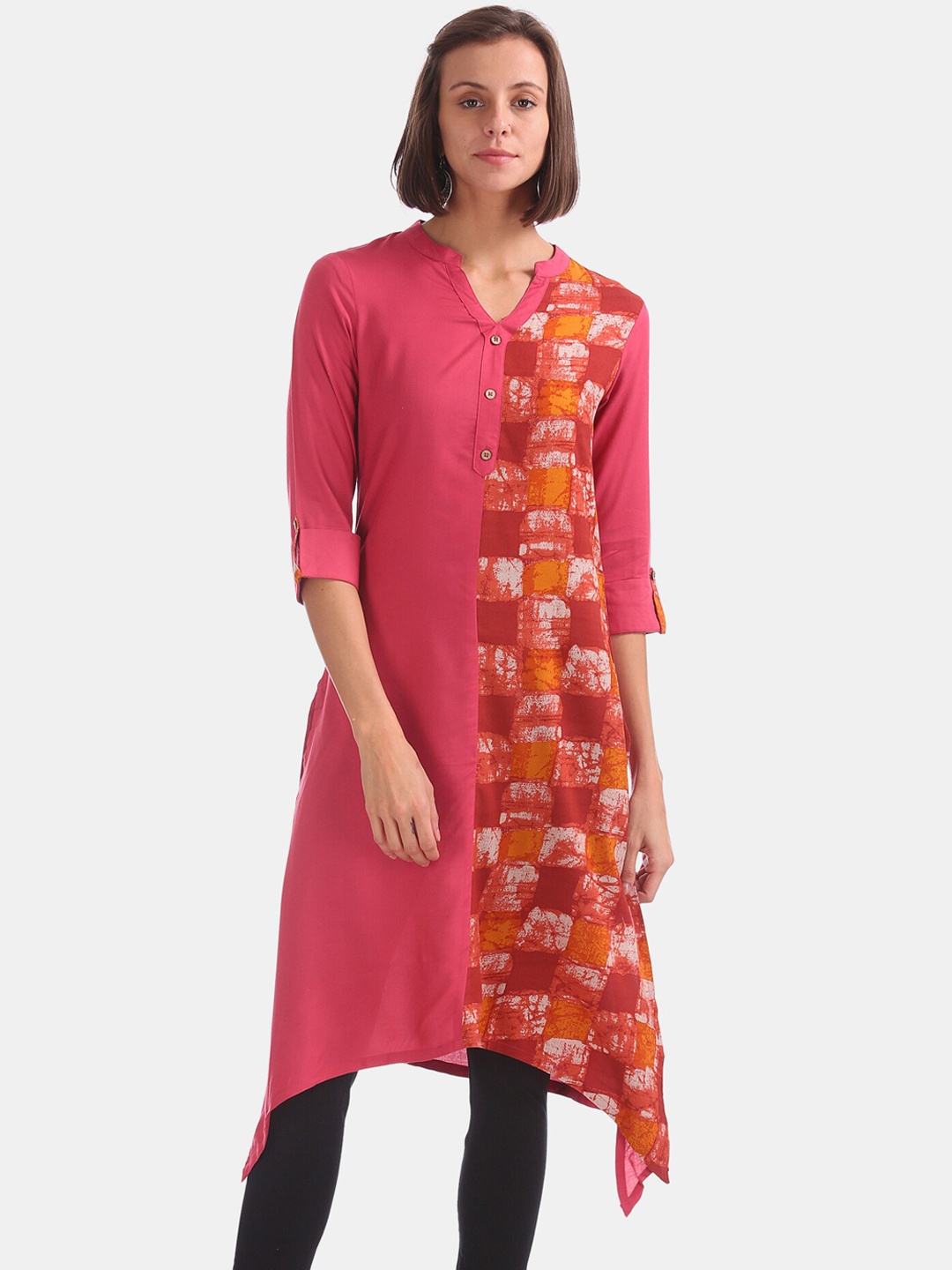 

Karigari Women Pink Thread Work Kurta