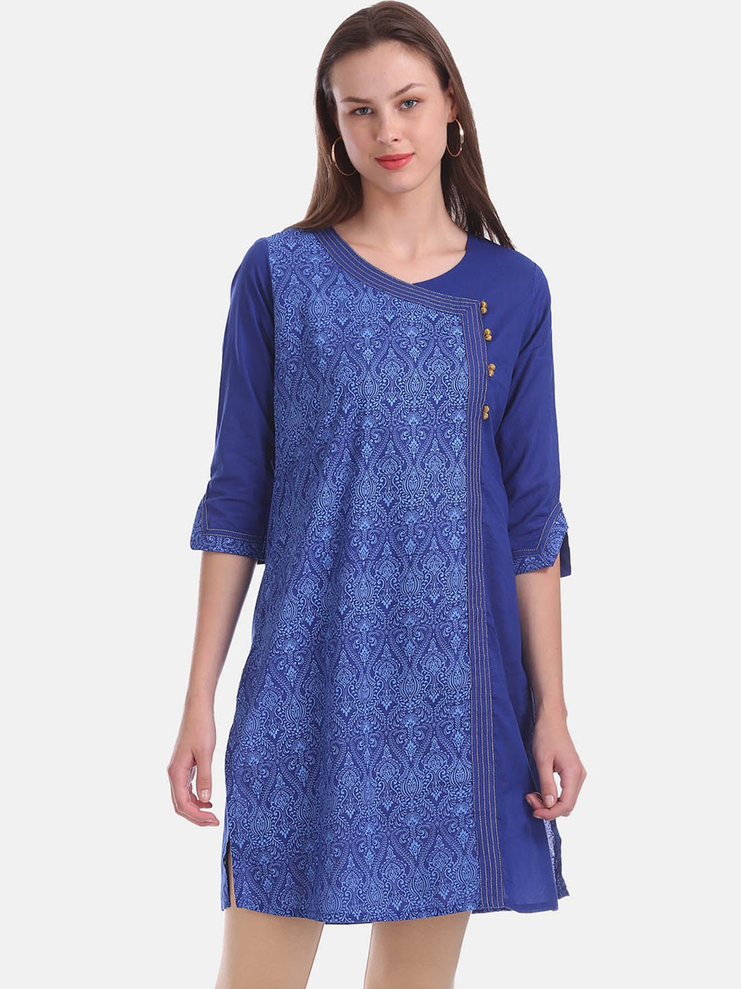 

Karigari Women Blue Ethnic Motifs Kurta