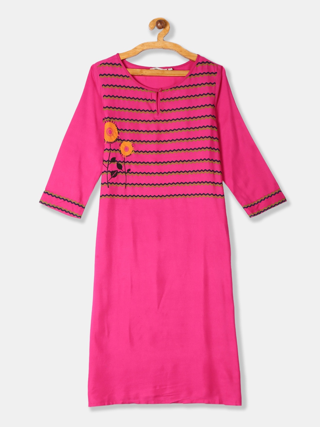 

Karigari Women Pink Flared Sleeves Kurta