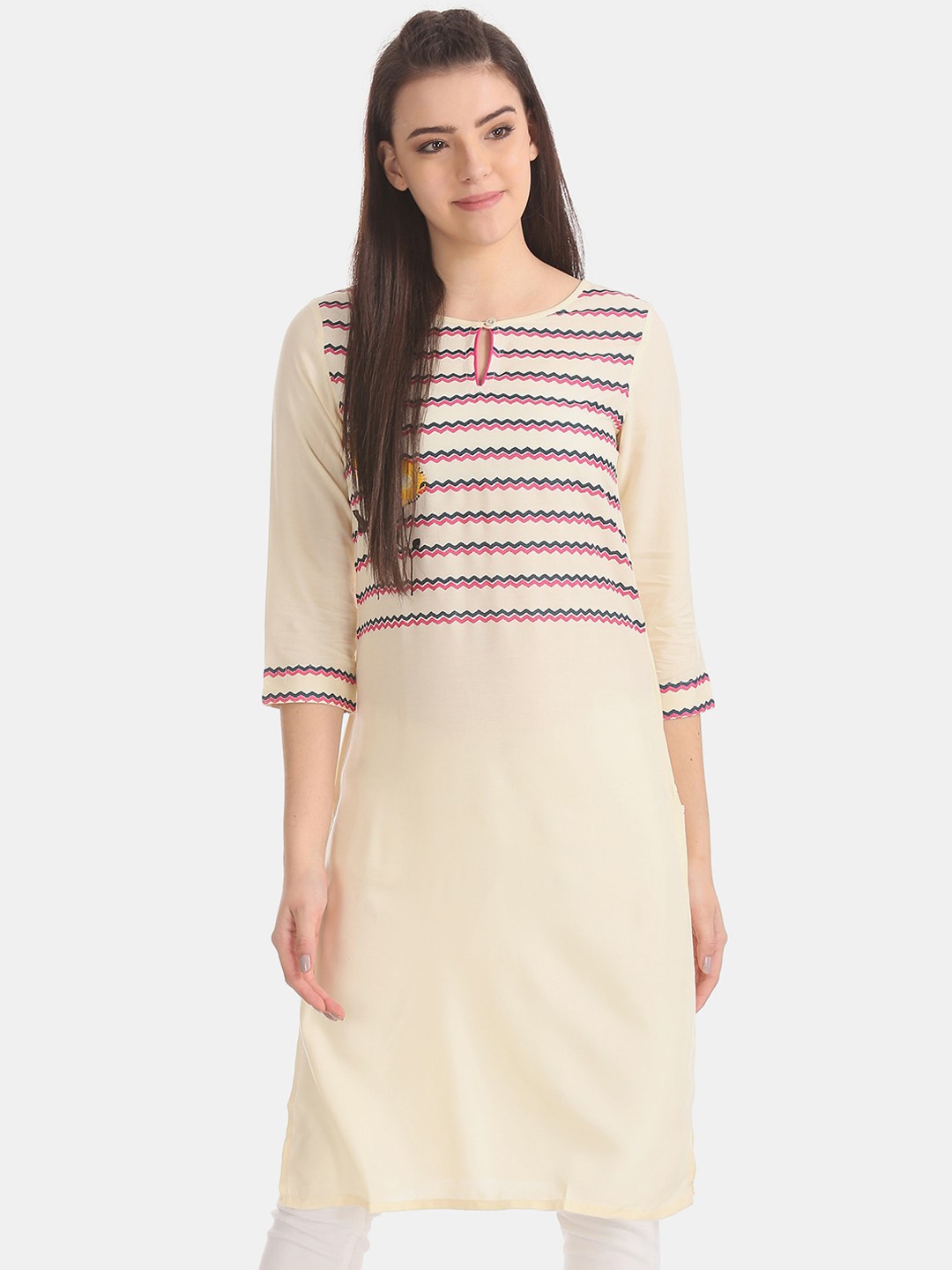 

Karigari Women Beige Printed Kurta