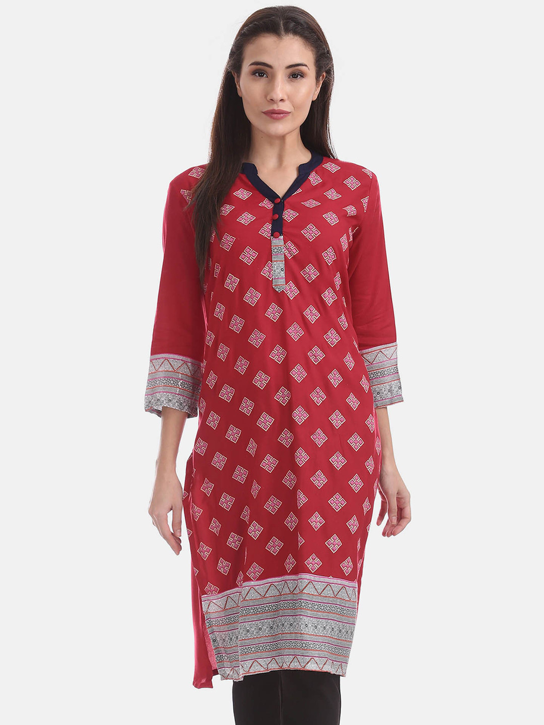 

Karigari Women Pink Ethnic Motifs Kurta