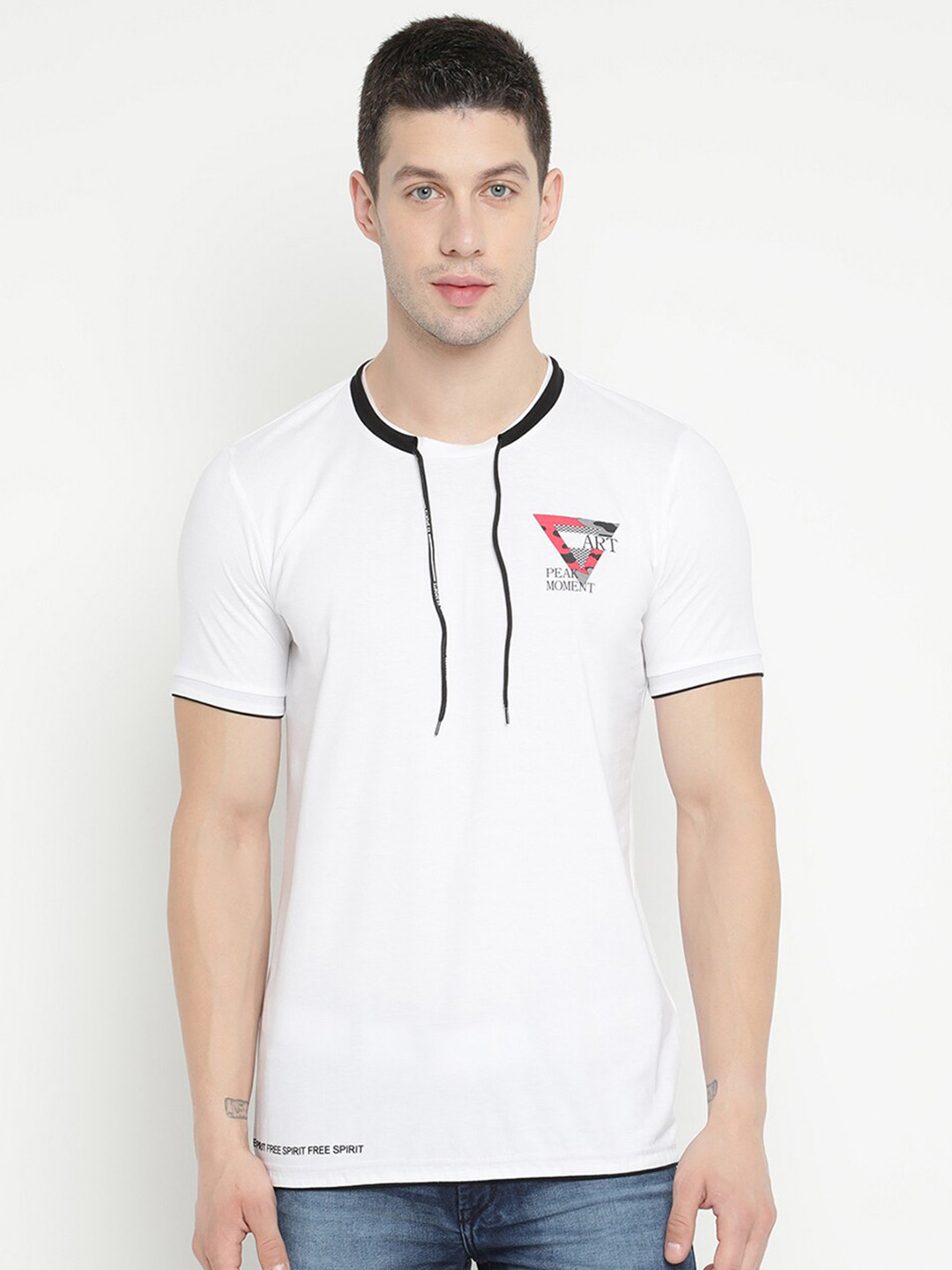 

V2 Value & Variety Men White & Black Typography T-shirt