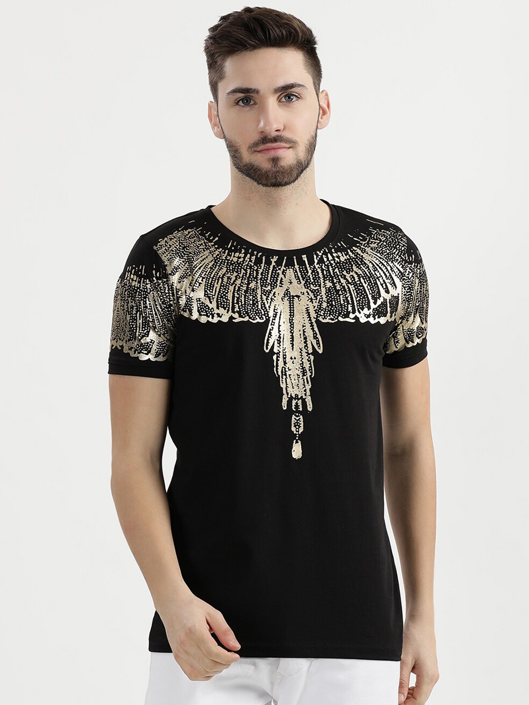 

V2 Value & Variety Men Black Printed T-shirt