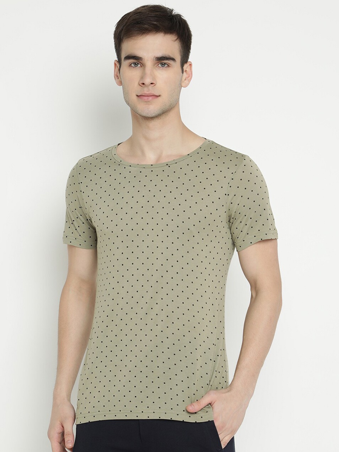 

V2 Value & Variety Men Green Printed Cotton T-shirt