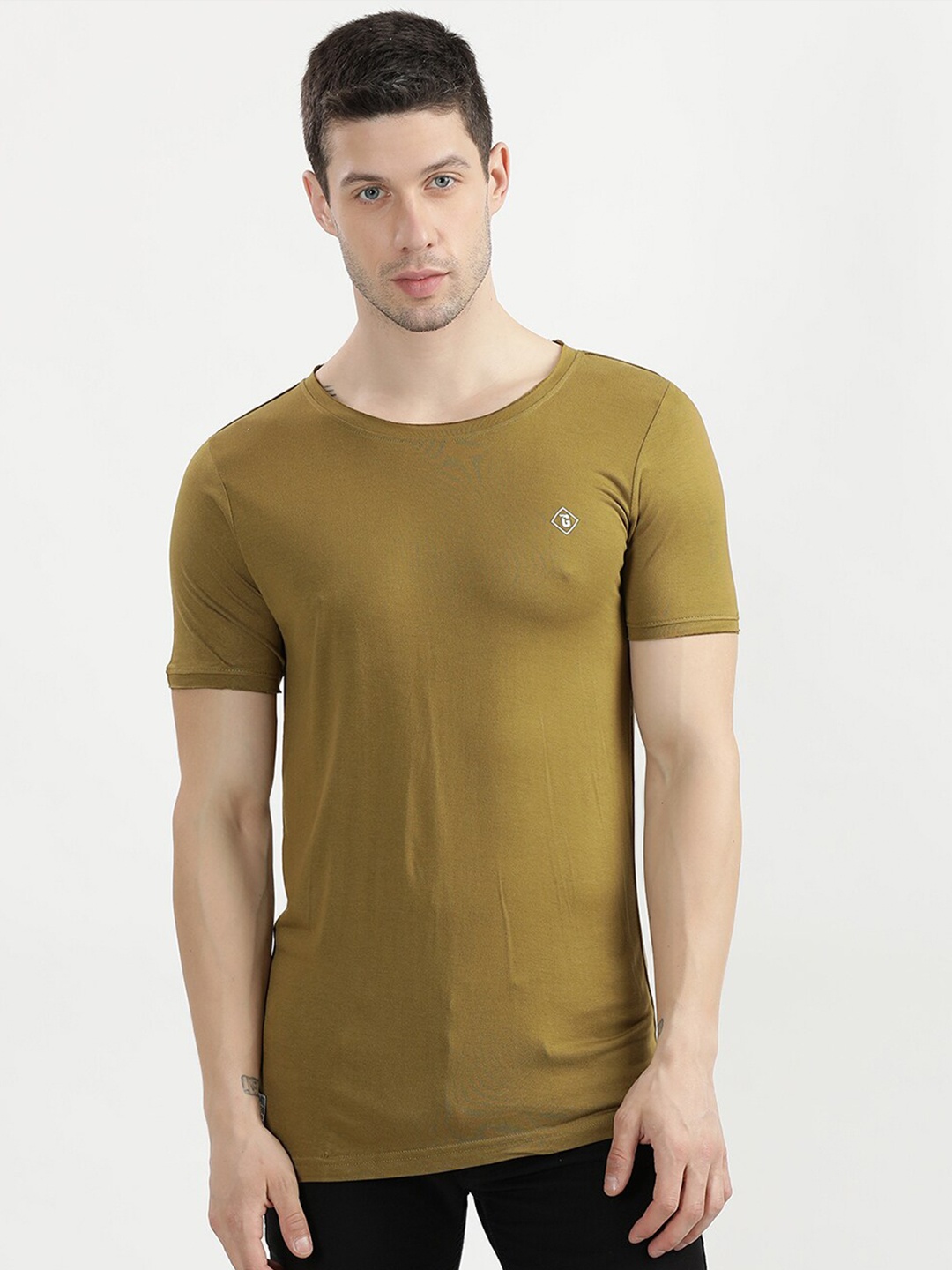 

V2 Value & Variety Men Olive Green T-shirt