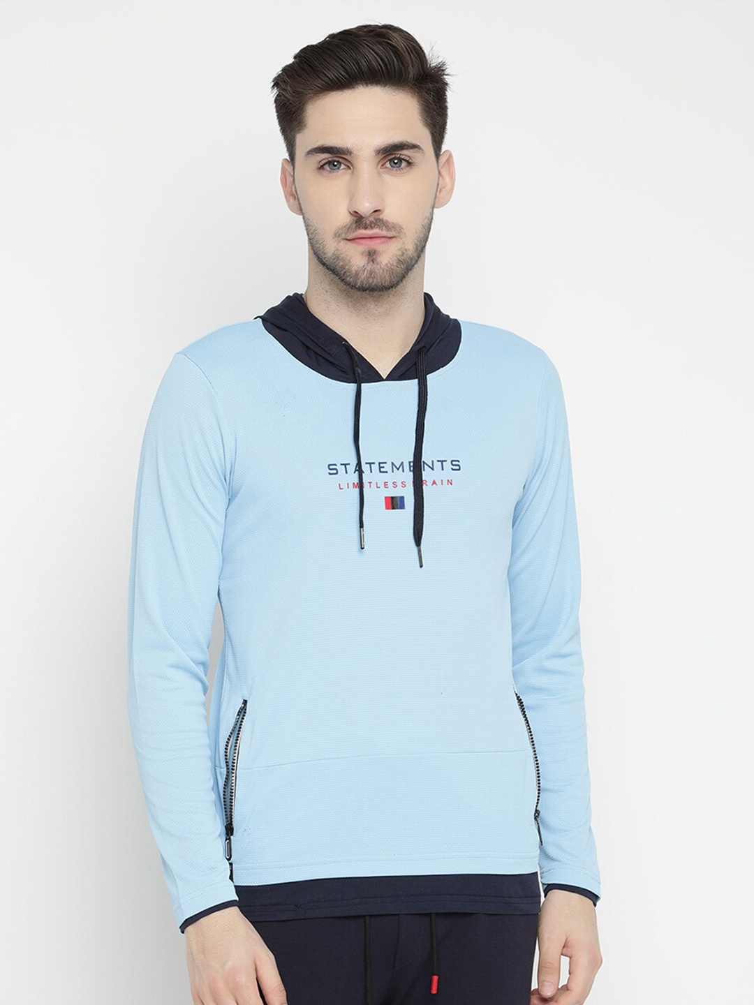 

V2 Value & Variety Men Blue Hooded T-shirt