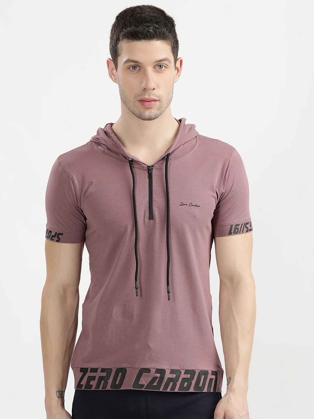 

V2 Value & Variety Men Purple Hooded T-shirt