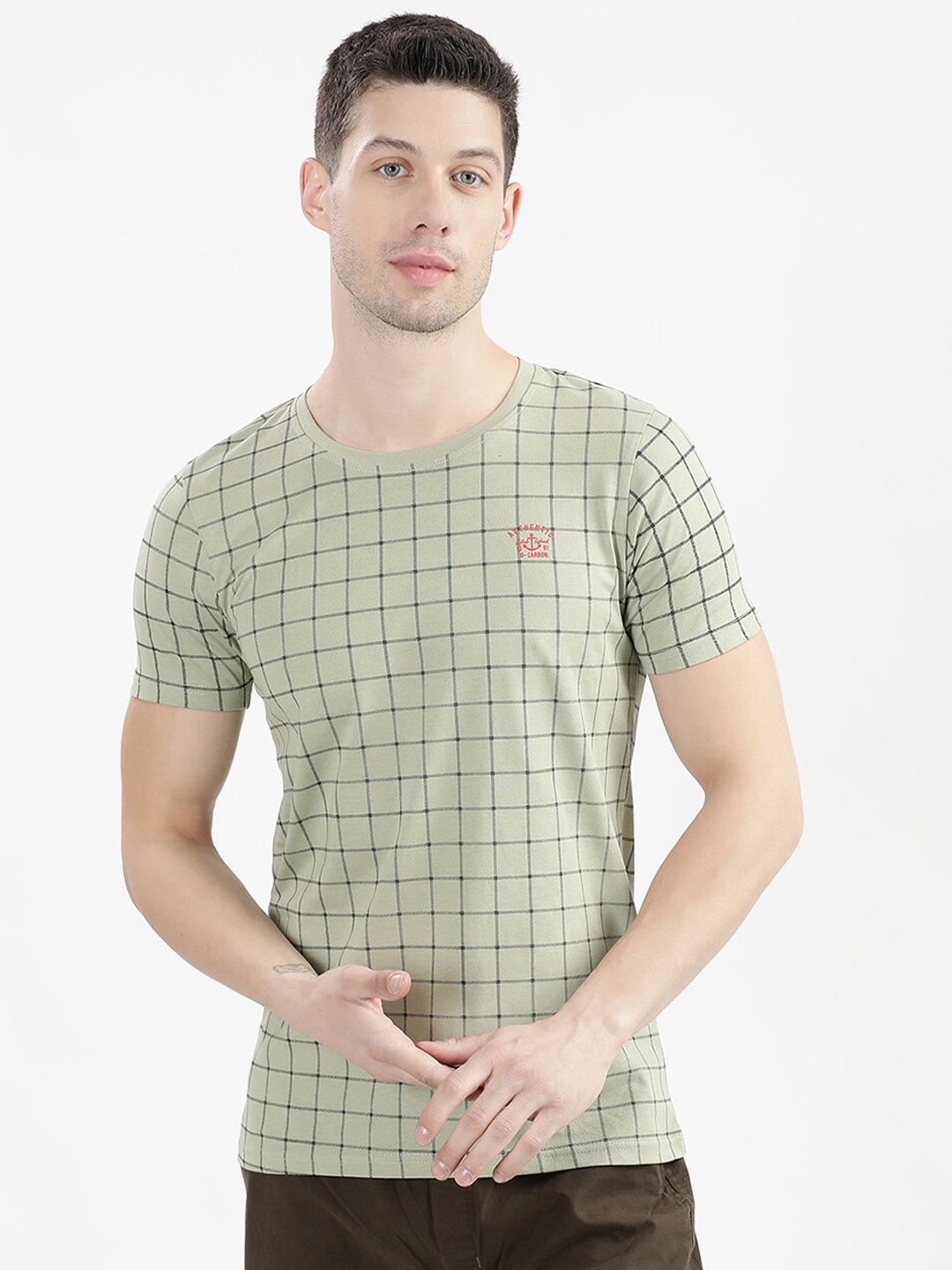 

V2 Value & Variety Men Olive & Black Coton T-shirt
