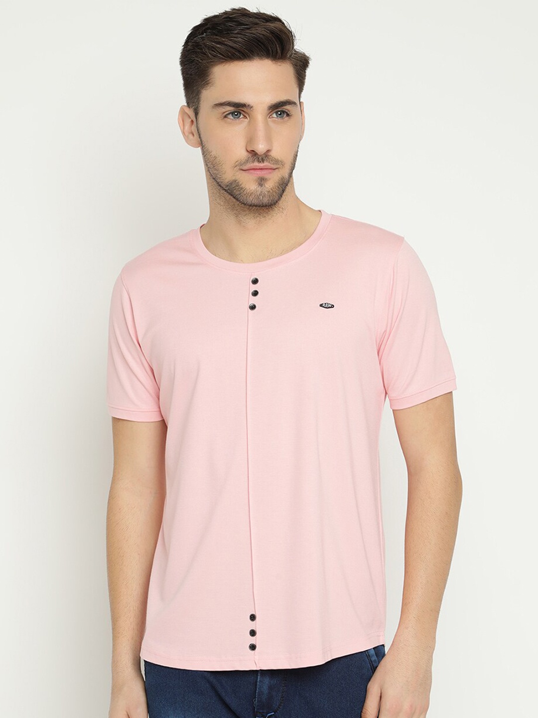 

V2 Value & Variety Men Pink Solid T-shirt