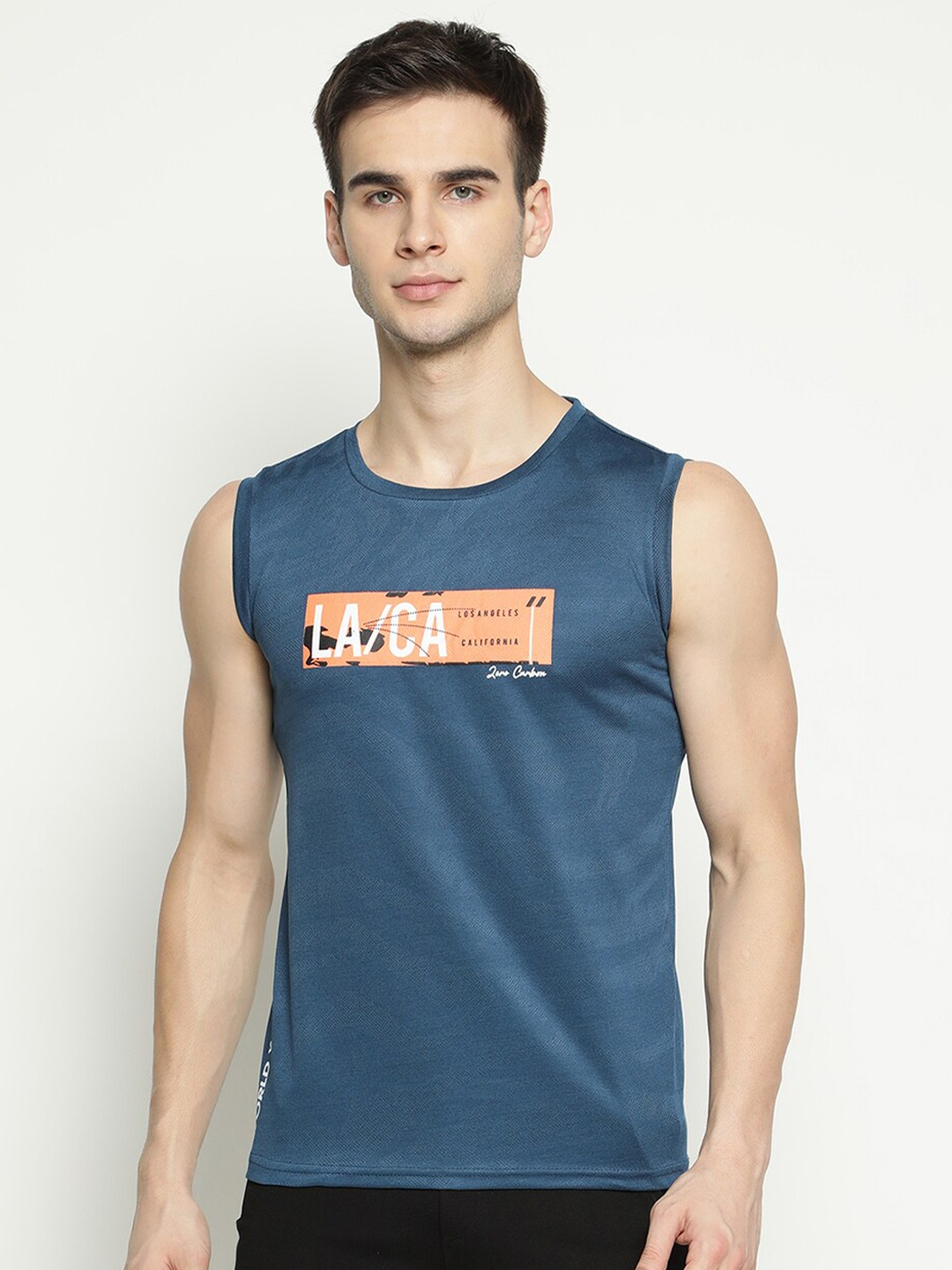 

V2 Value & Variety Men Teal & Orange Typography Printed T-shirt