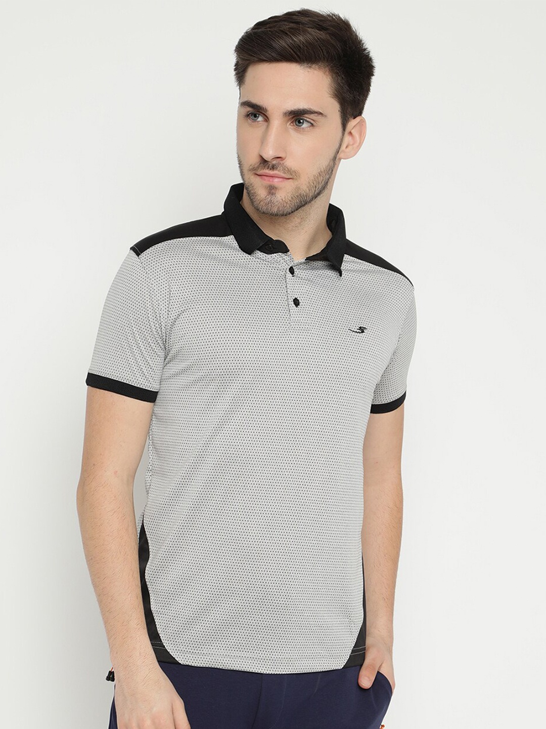 

V2 Value & Variety Men Grey Printed Polo Collar T-shirt