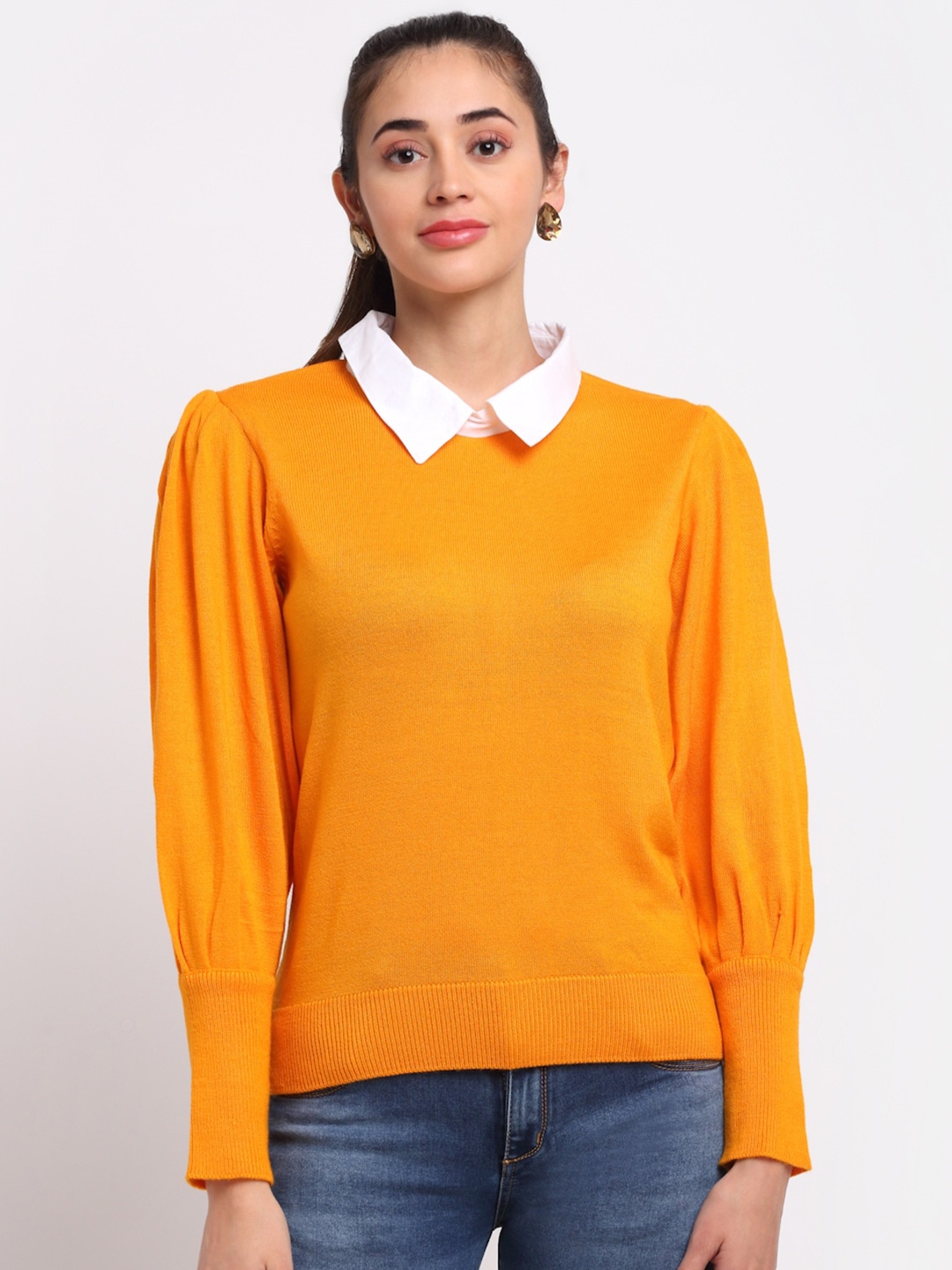 

Club York Women Yellow Acrylic Pullover