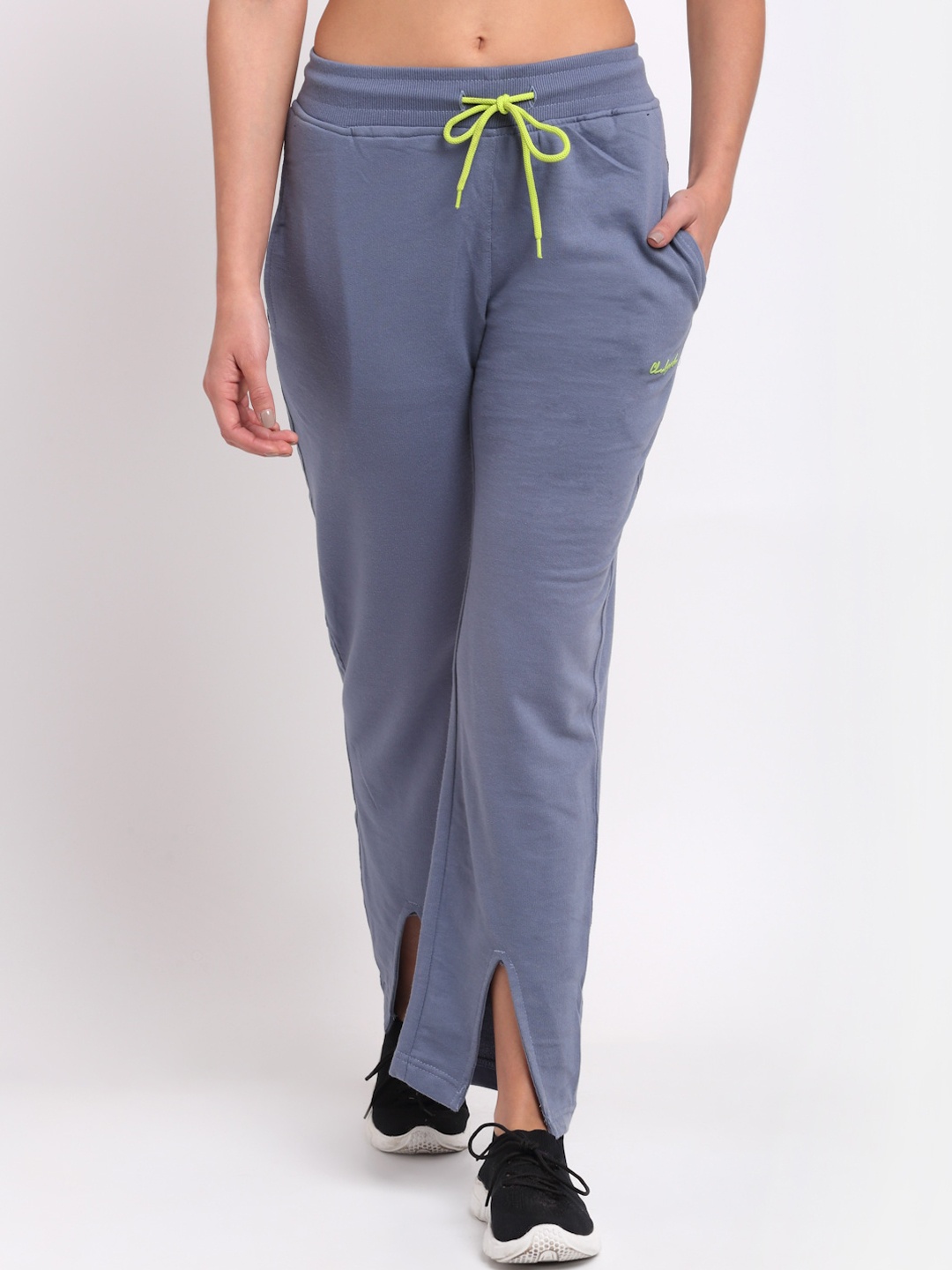 

Club York Women Blue Cotton Solid Track Pants