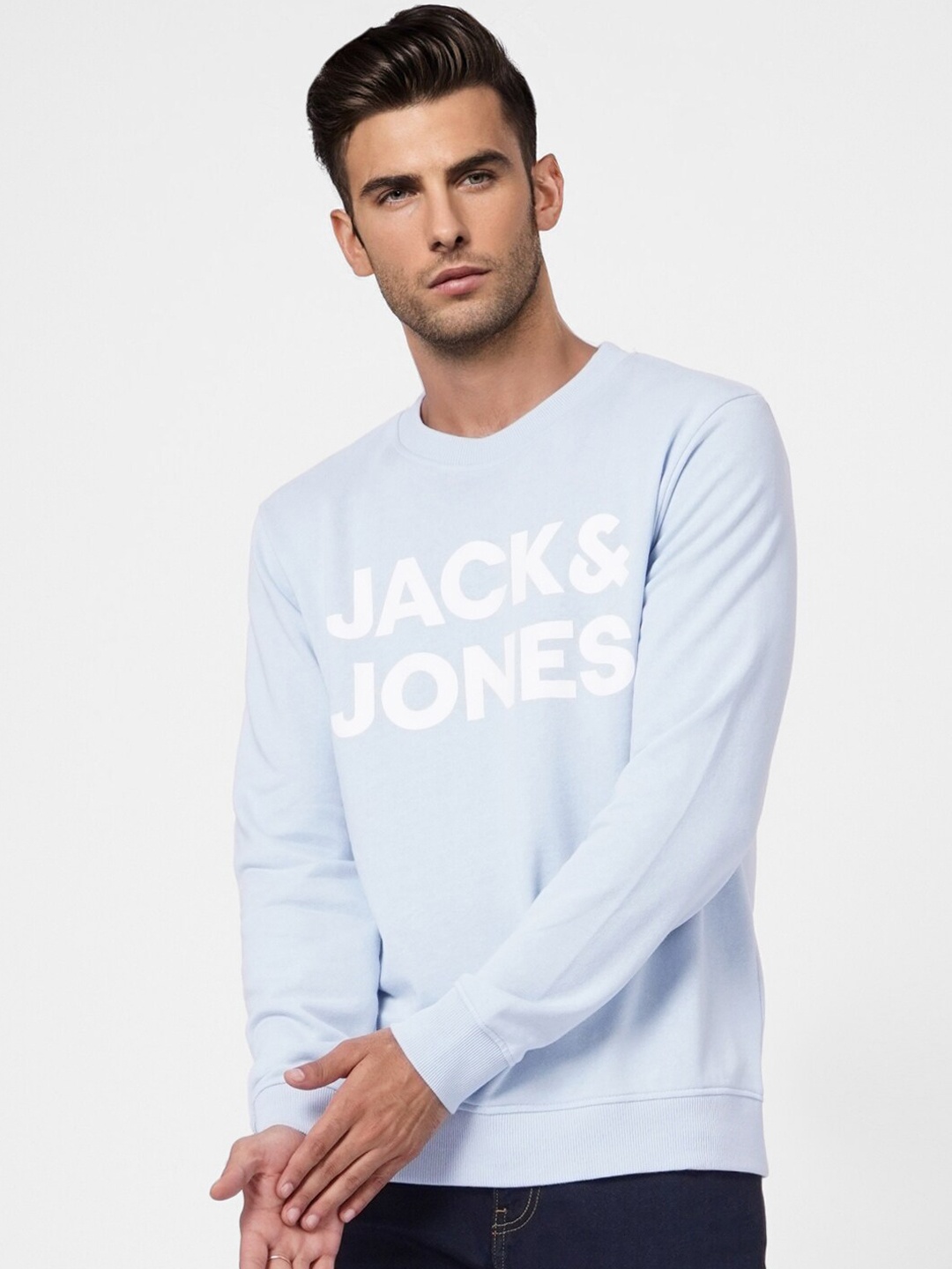 

Jack & Jones Men Blue Printed Sweatshirt