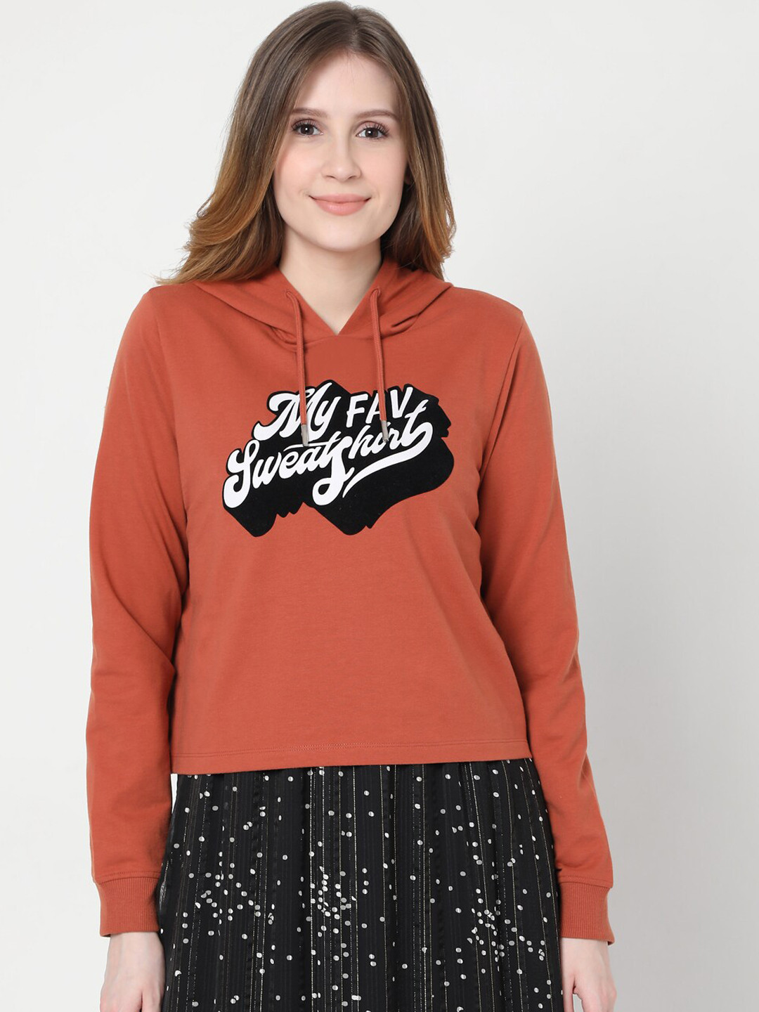 

Vero Moda Women Brown Hooded Sweatshirt