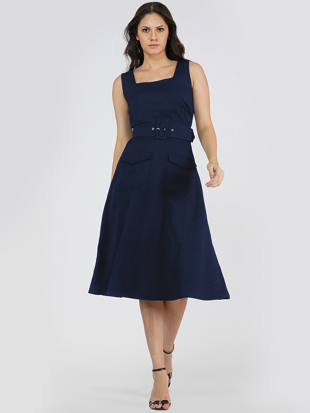 

KLAS NOBL Navy Blue Midi Dress