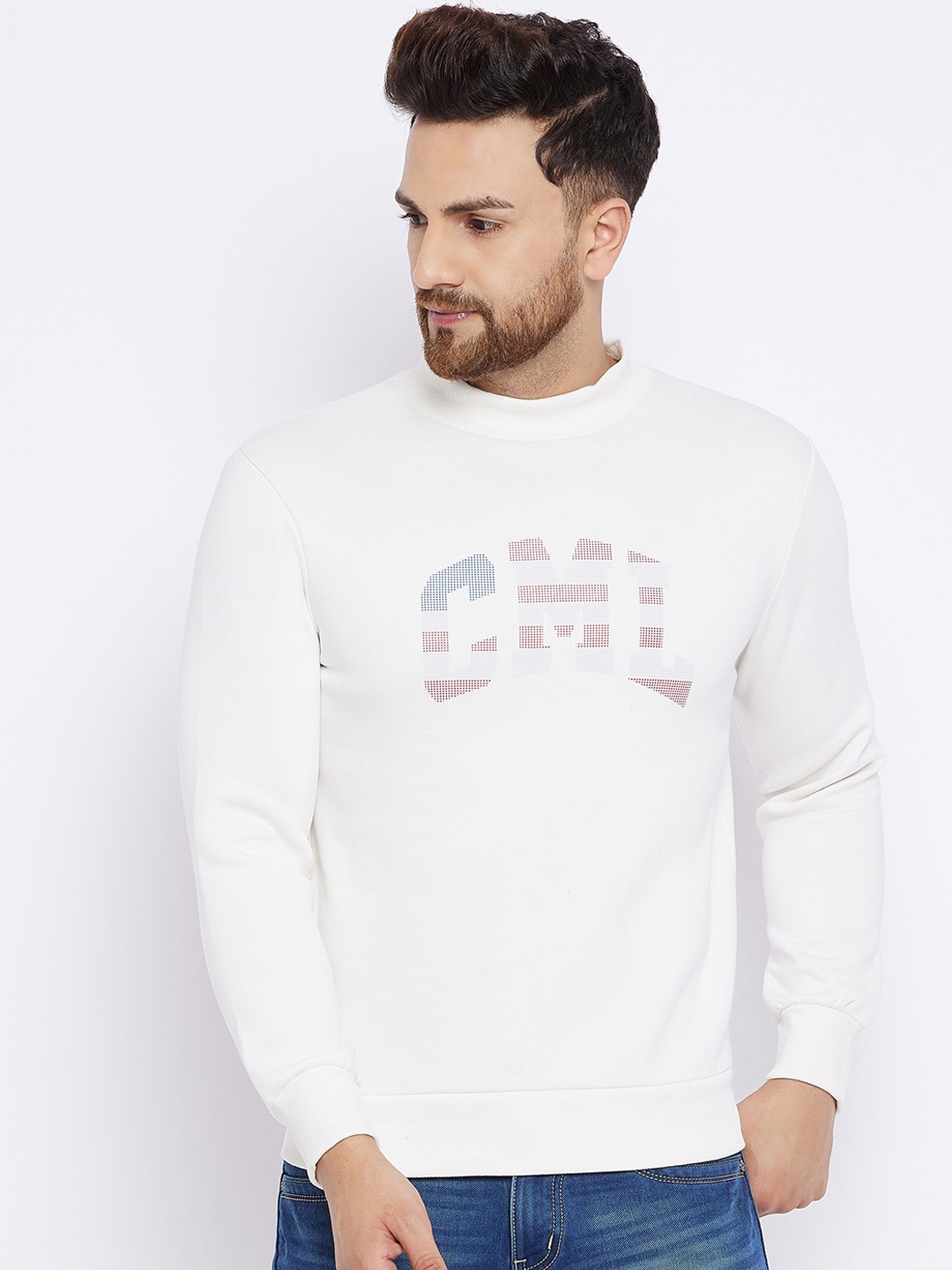 

CAMLA Men White Printed Sweatshirt