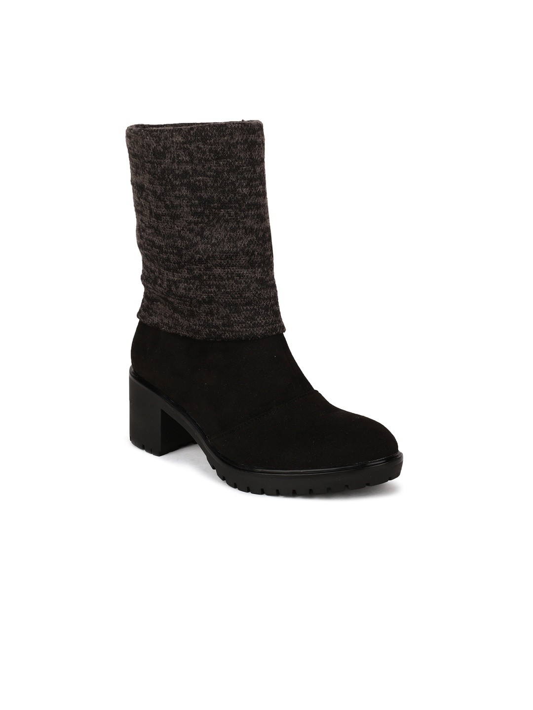 

Bruno Manetti Black Suede Block Heeled Boots