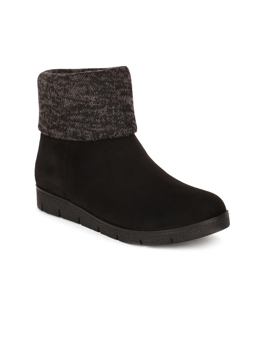 

Bruno Manetti Black Suede Flatform Heeled Boots