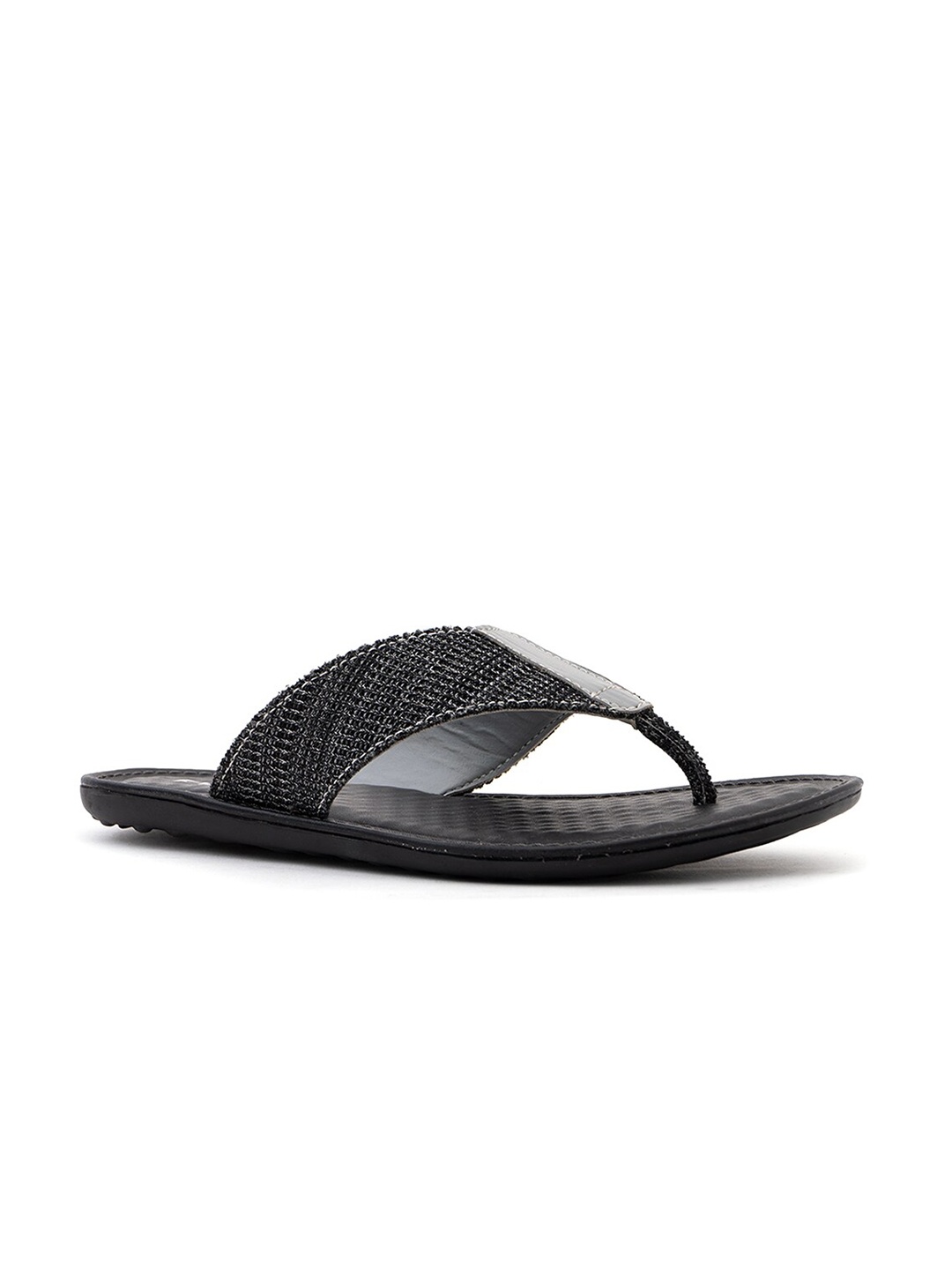 

Khadims Men Grey & Black Comfort Sandals