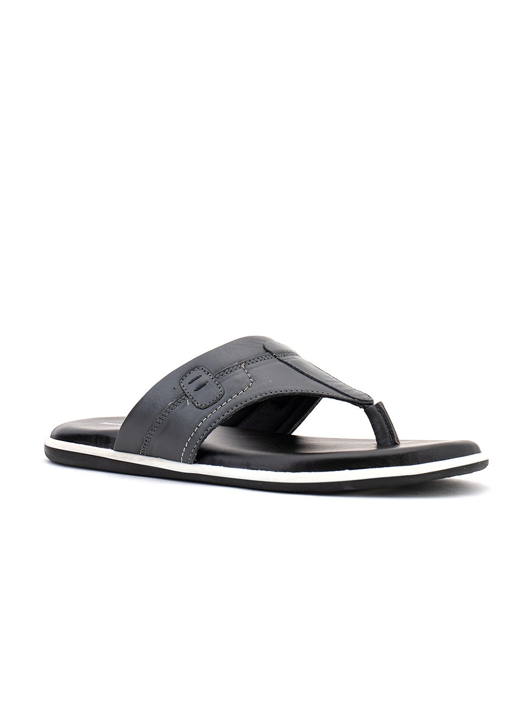 

Khadims Men Grey & Black Thong Flip-Flops