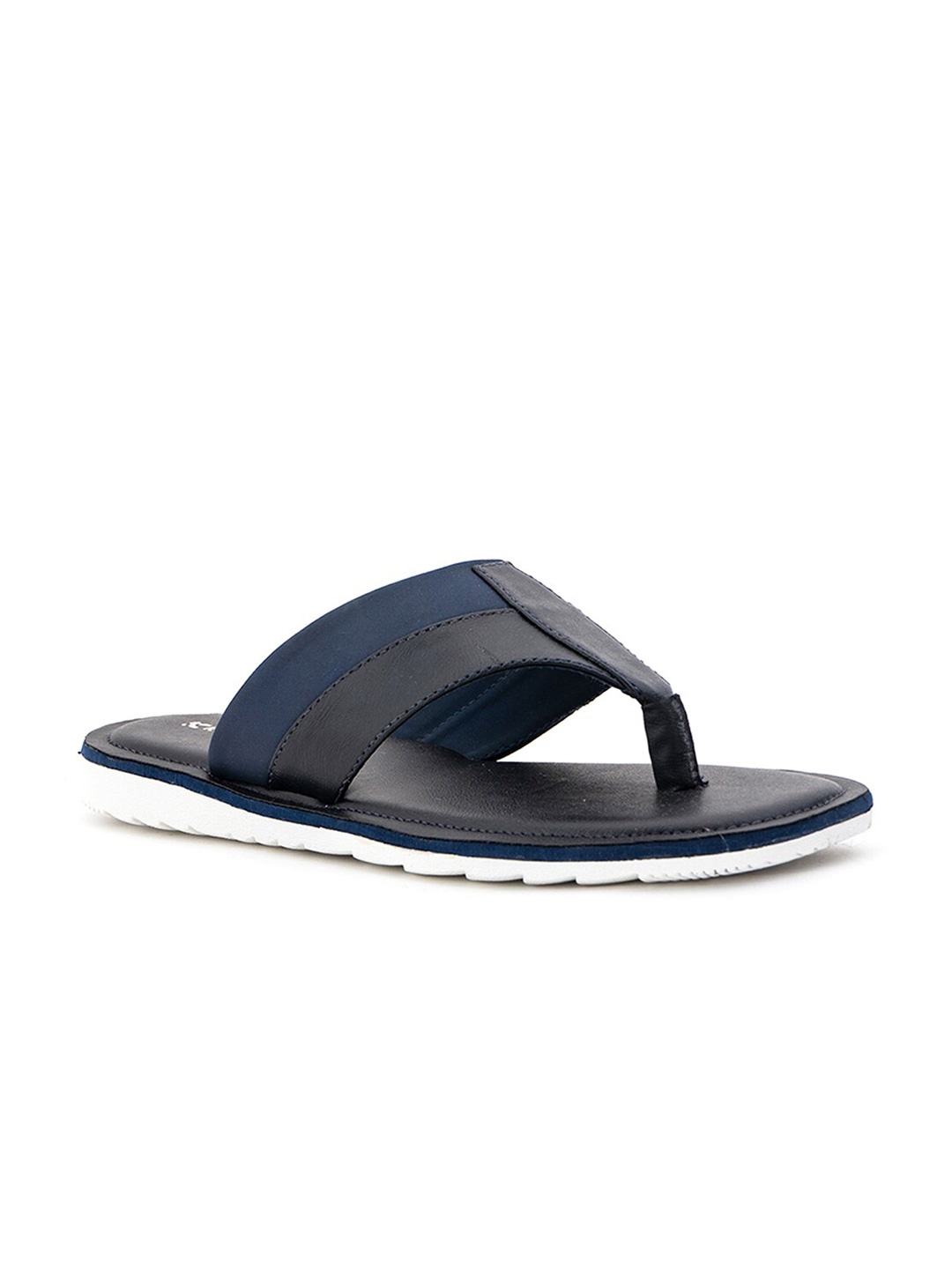 

Khadims Men Navy Blue & Black Comfort Sandals