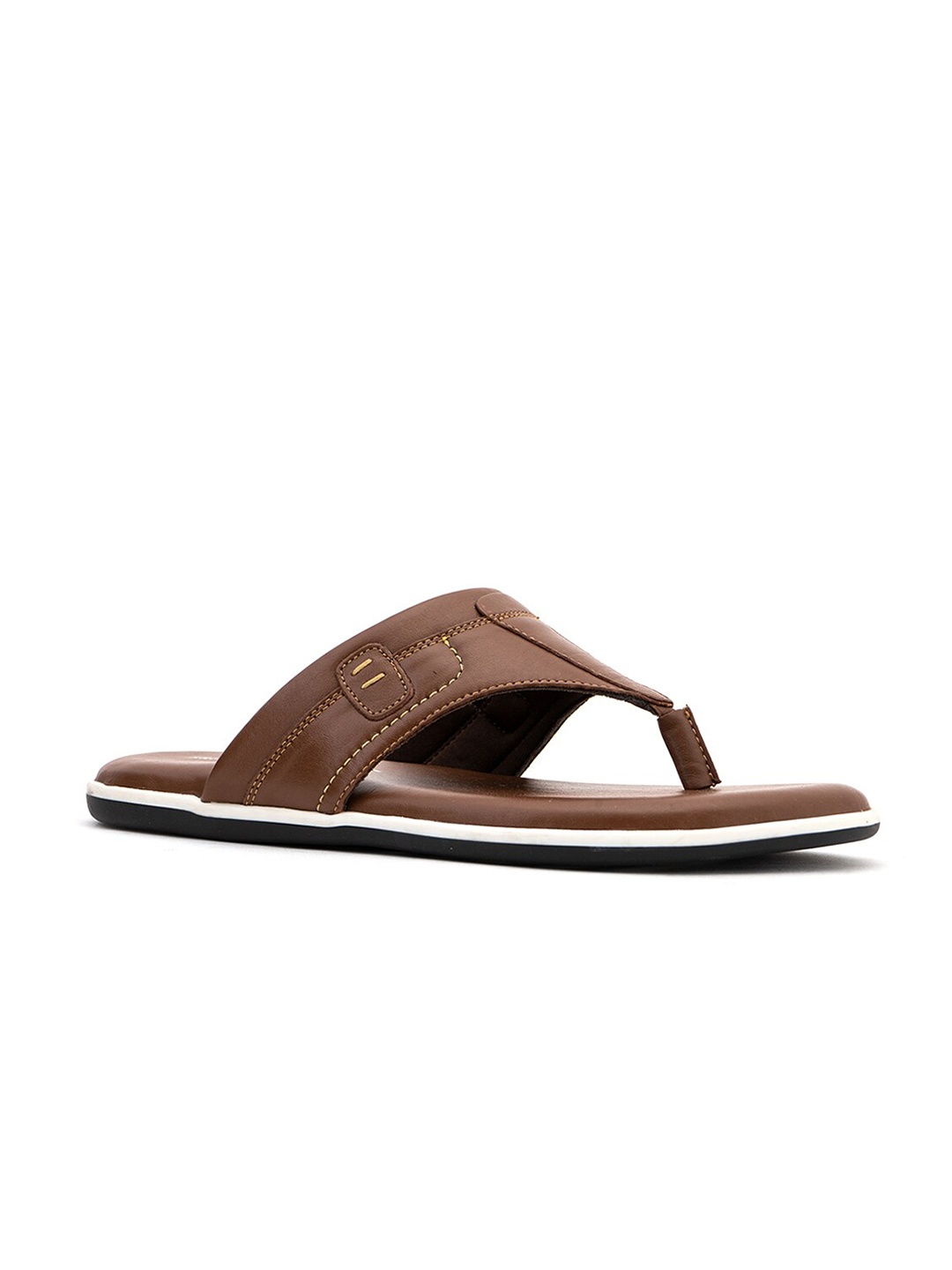 

Khadims Men Brown Leather Comfort Sandals