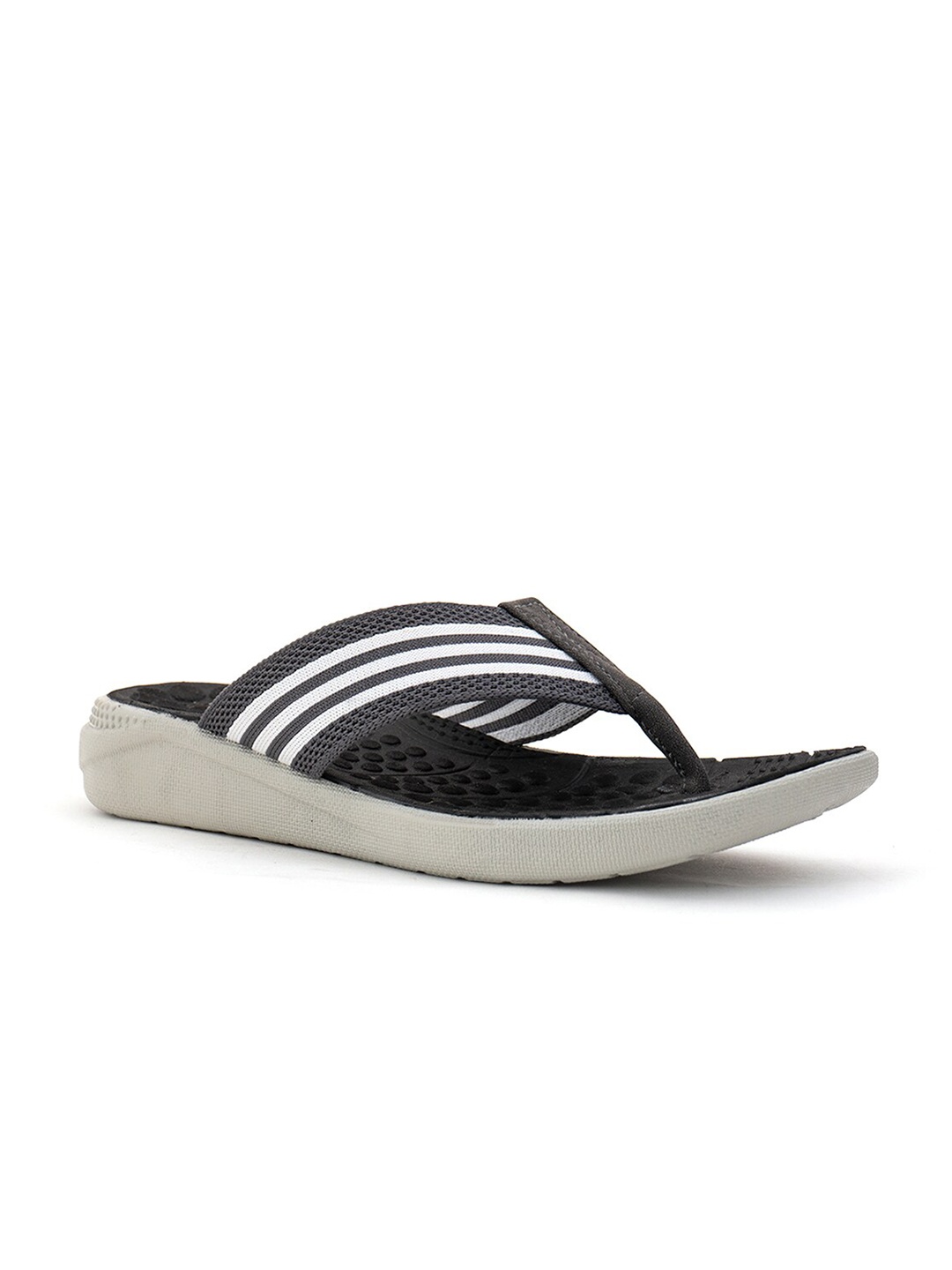 

Khadims Men Grey & White Comfort Sandals